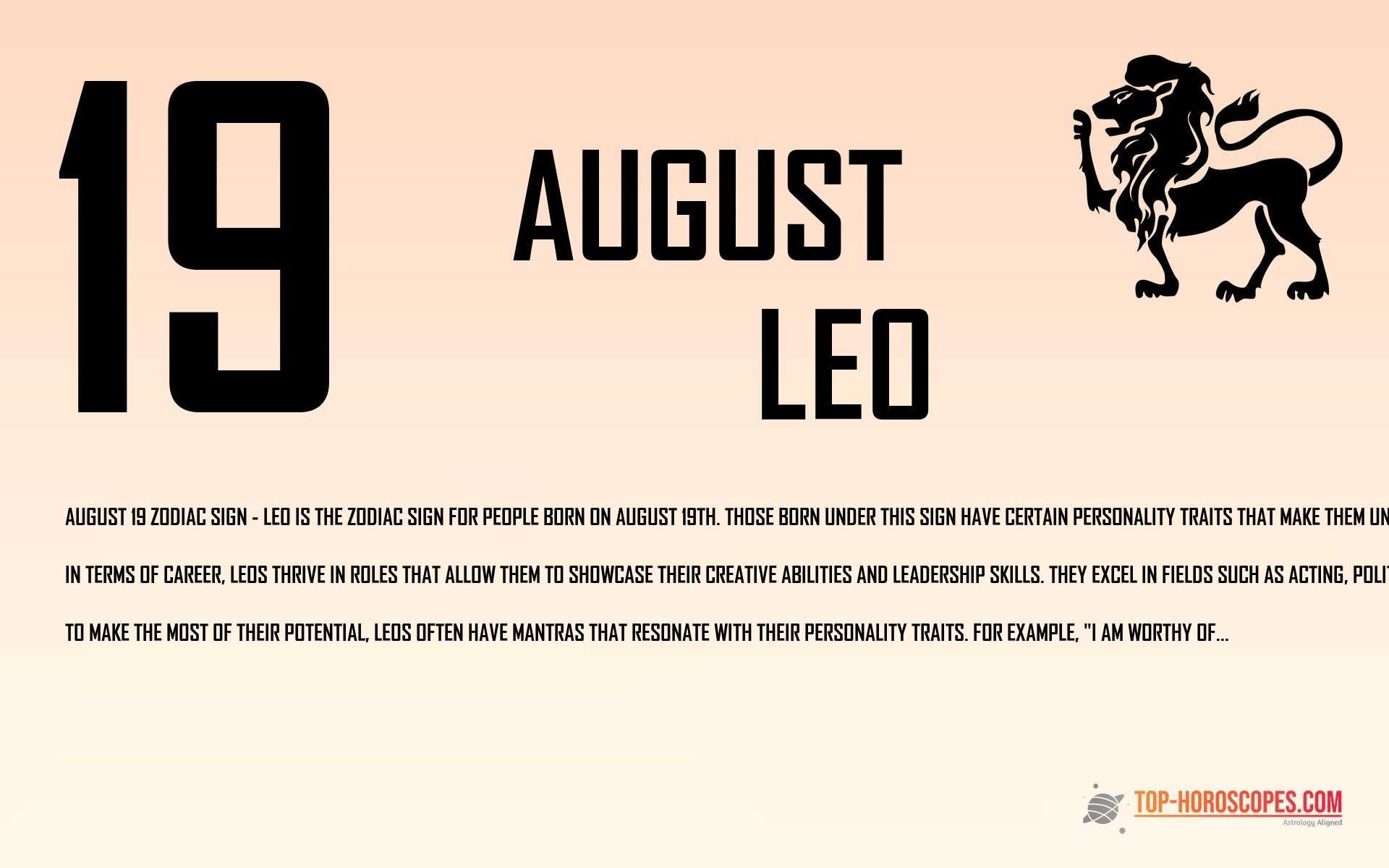 August 19 Zodiac Sign Leo - Rational