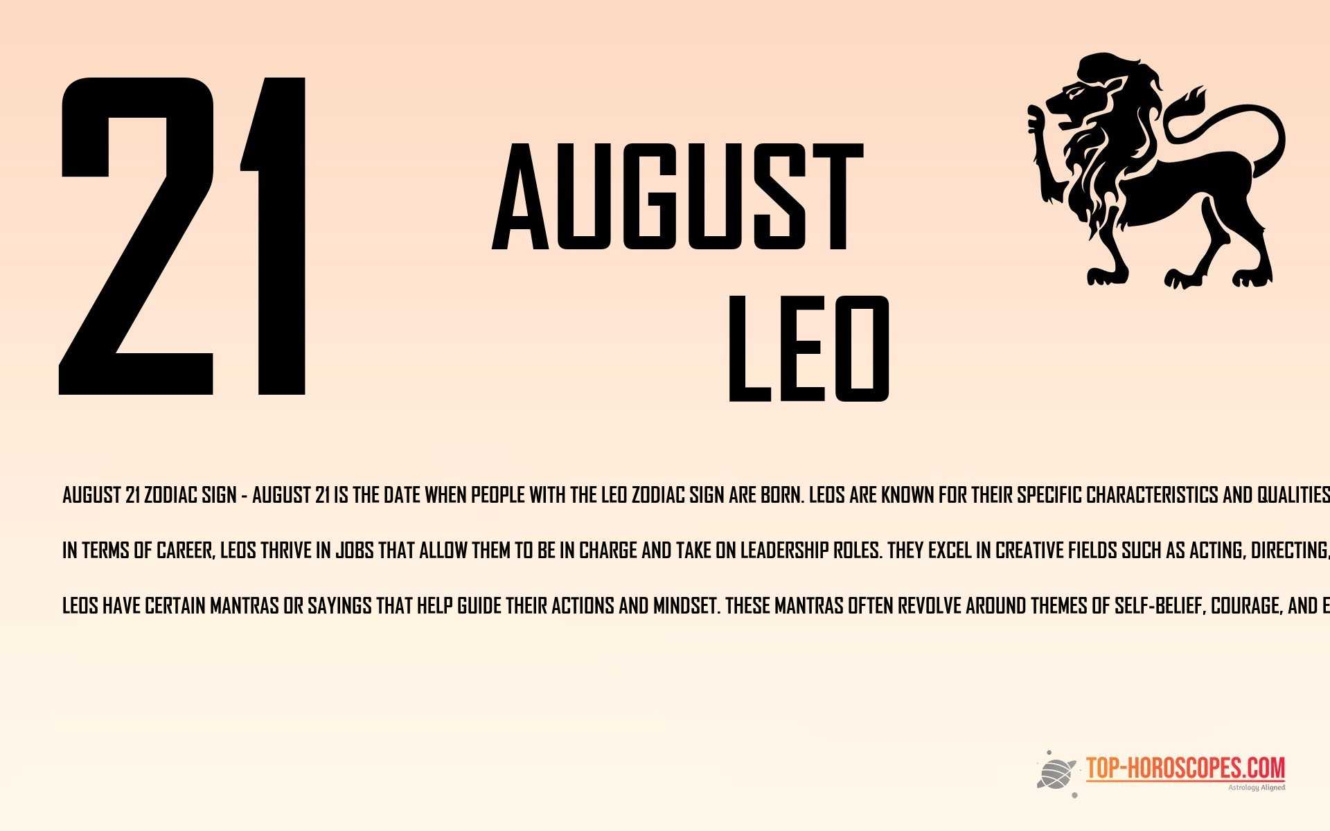 August 21 Zodiac Sign Leo - Decisive