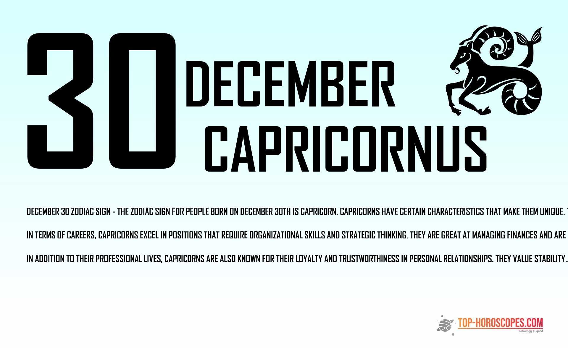 December 30 Zodiac Sign Capricornus - Focused