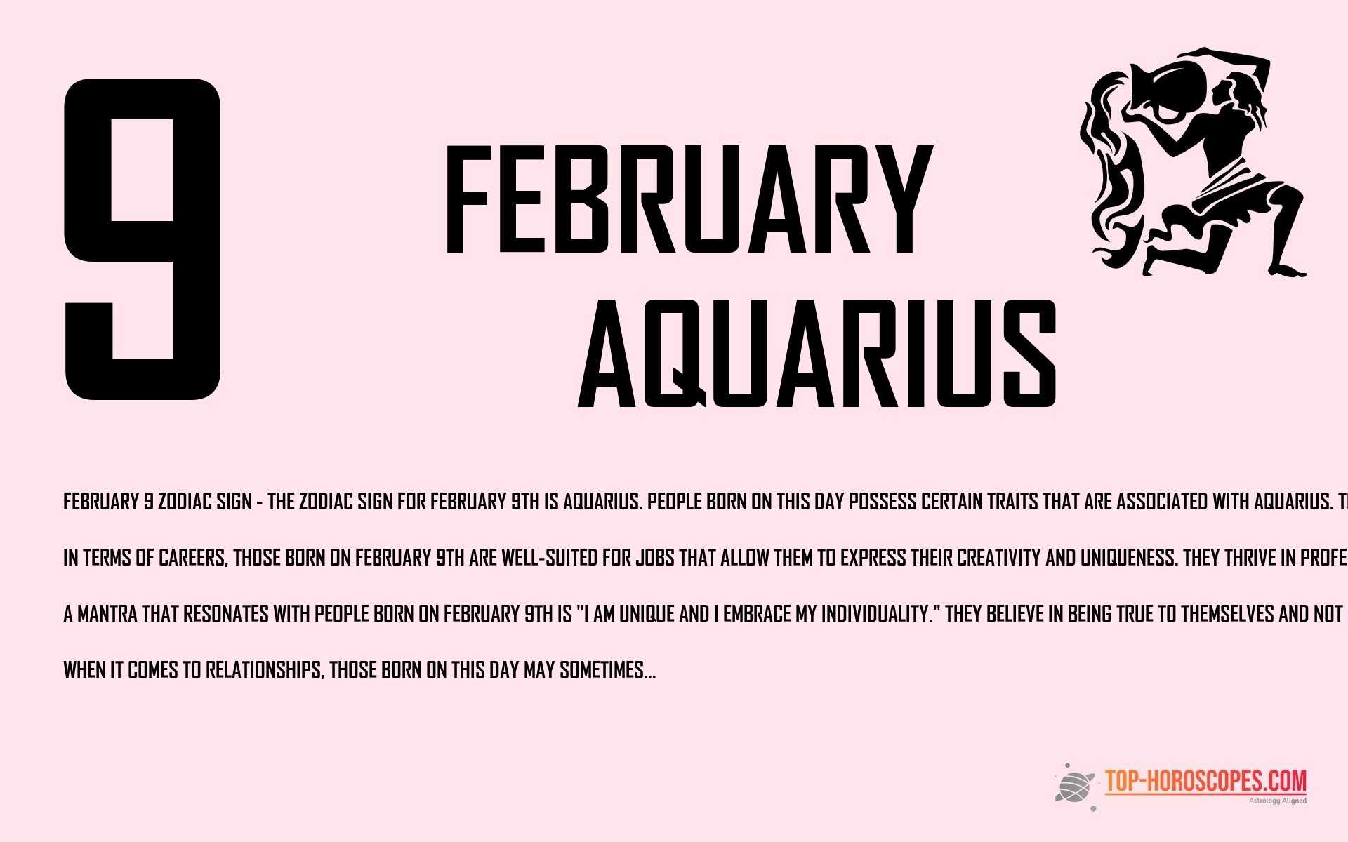 February 9 Zodiac Sign Aquarius - 
