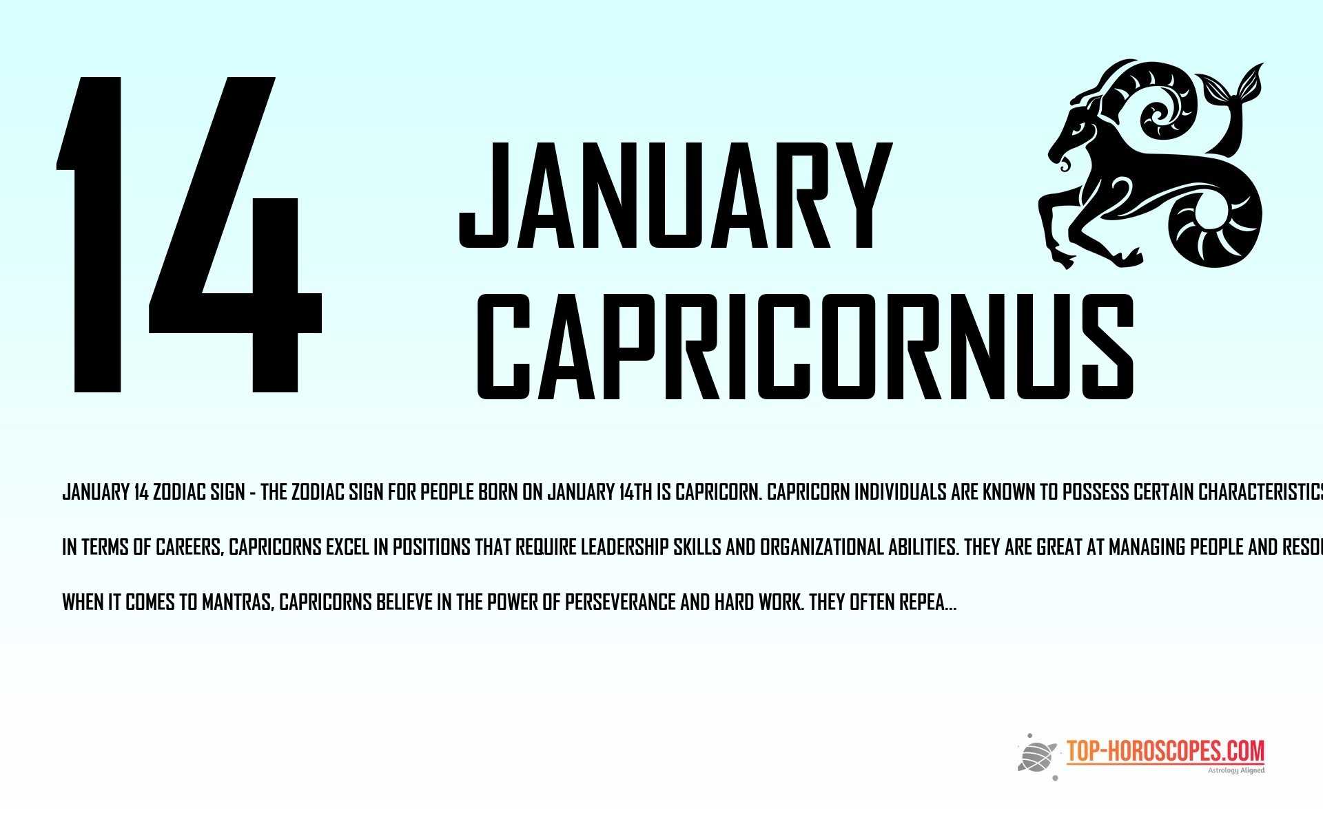 January 14 Zodiac Sign Capricornus - Shrewd
