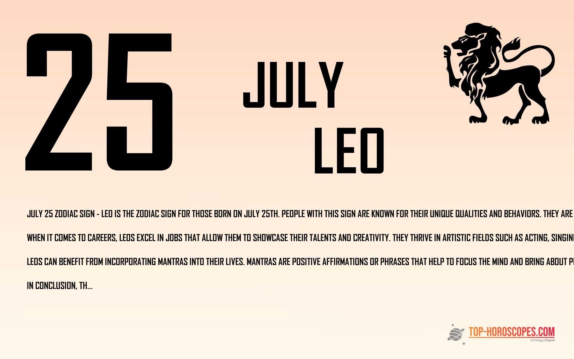 July 25 Zodiac Sign Leo - Doting