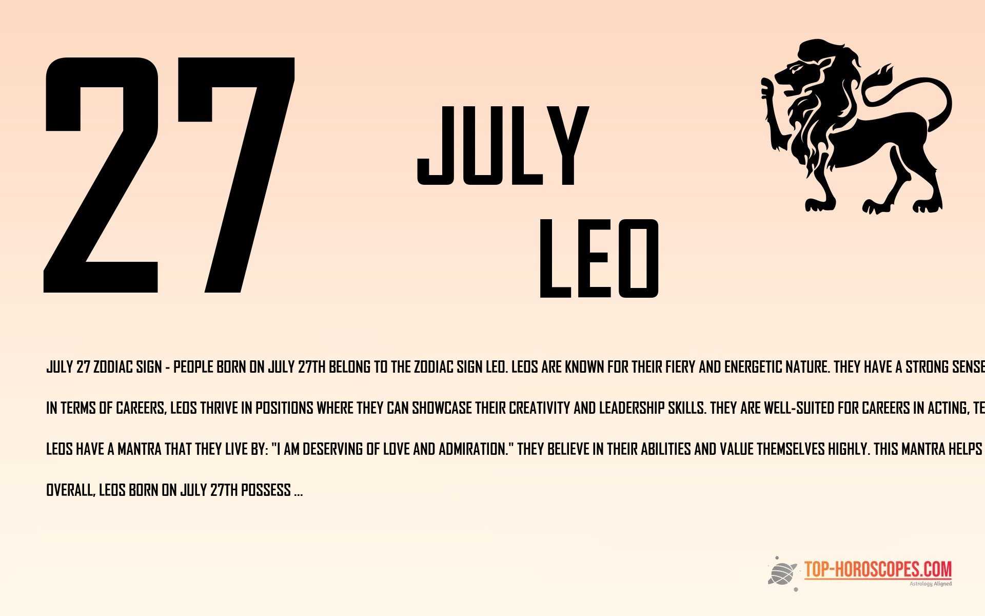 July 27 Zodiac Sign Leo - Elegant