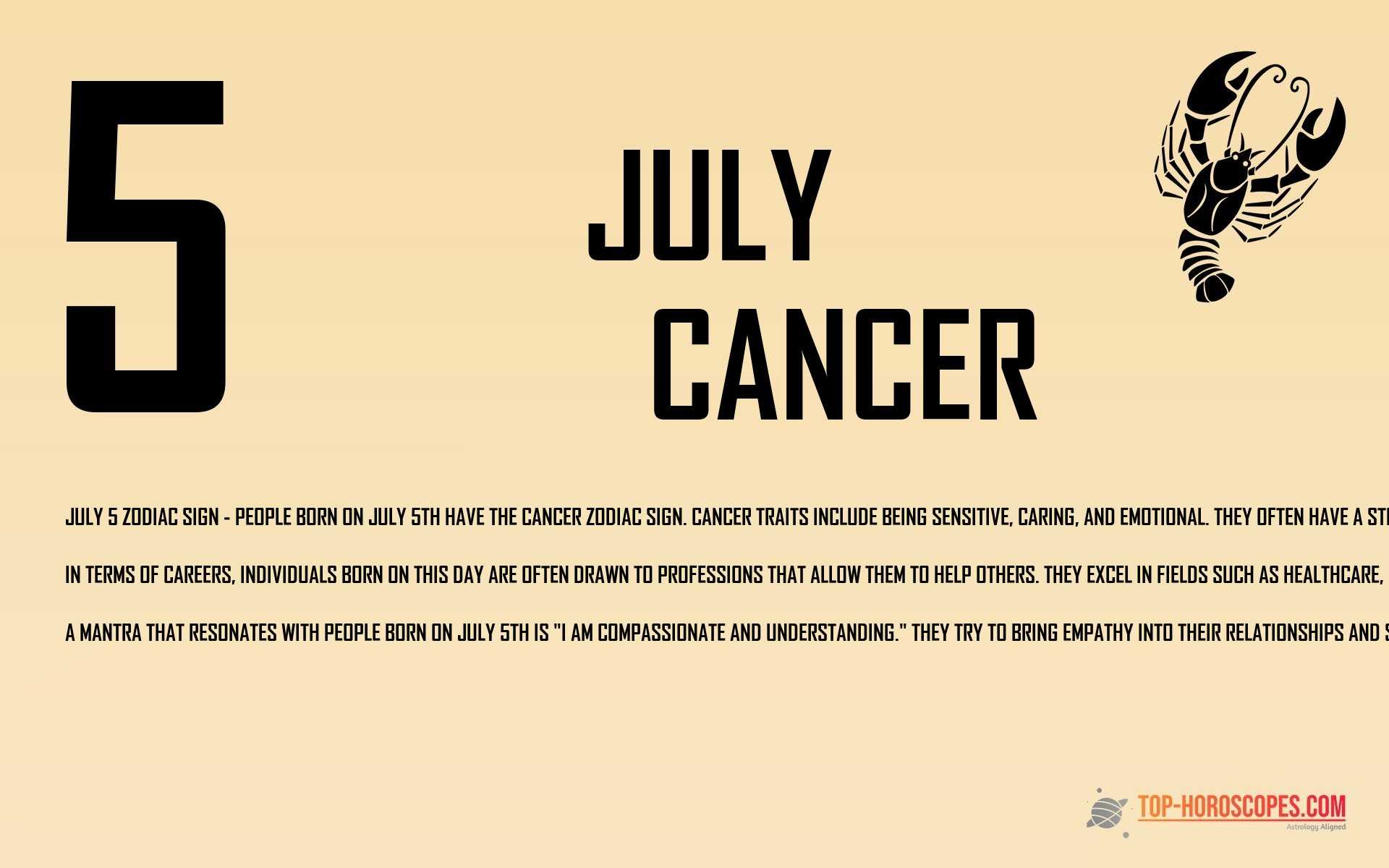 July 5 Zodiac Sign Cancer - Mature