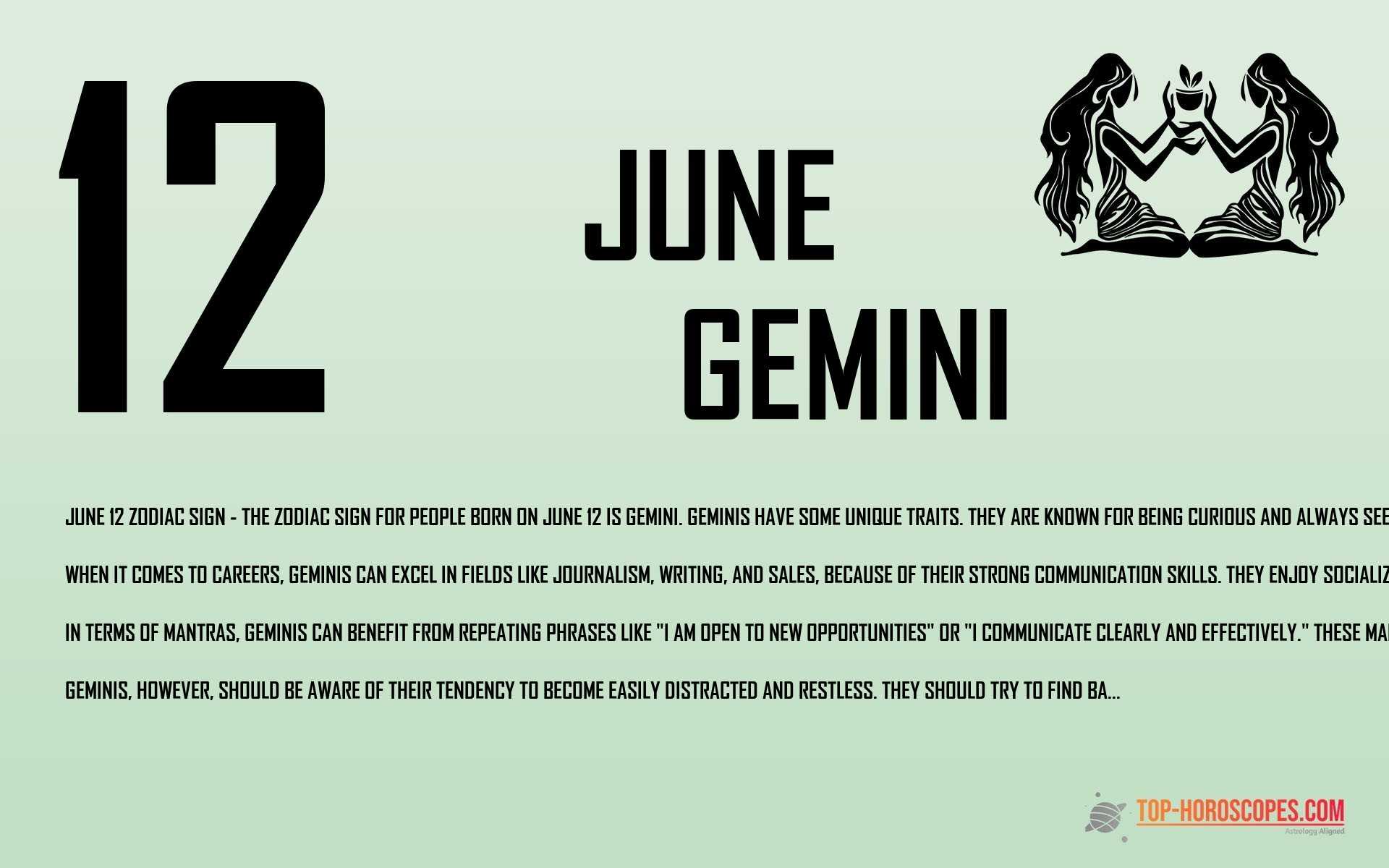 June 12 Zodiac Sign Gemini - Optimistic