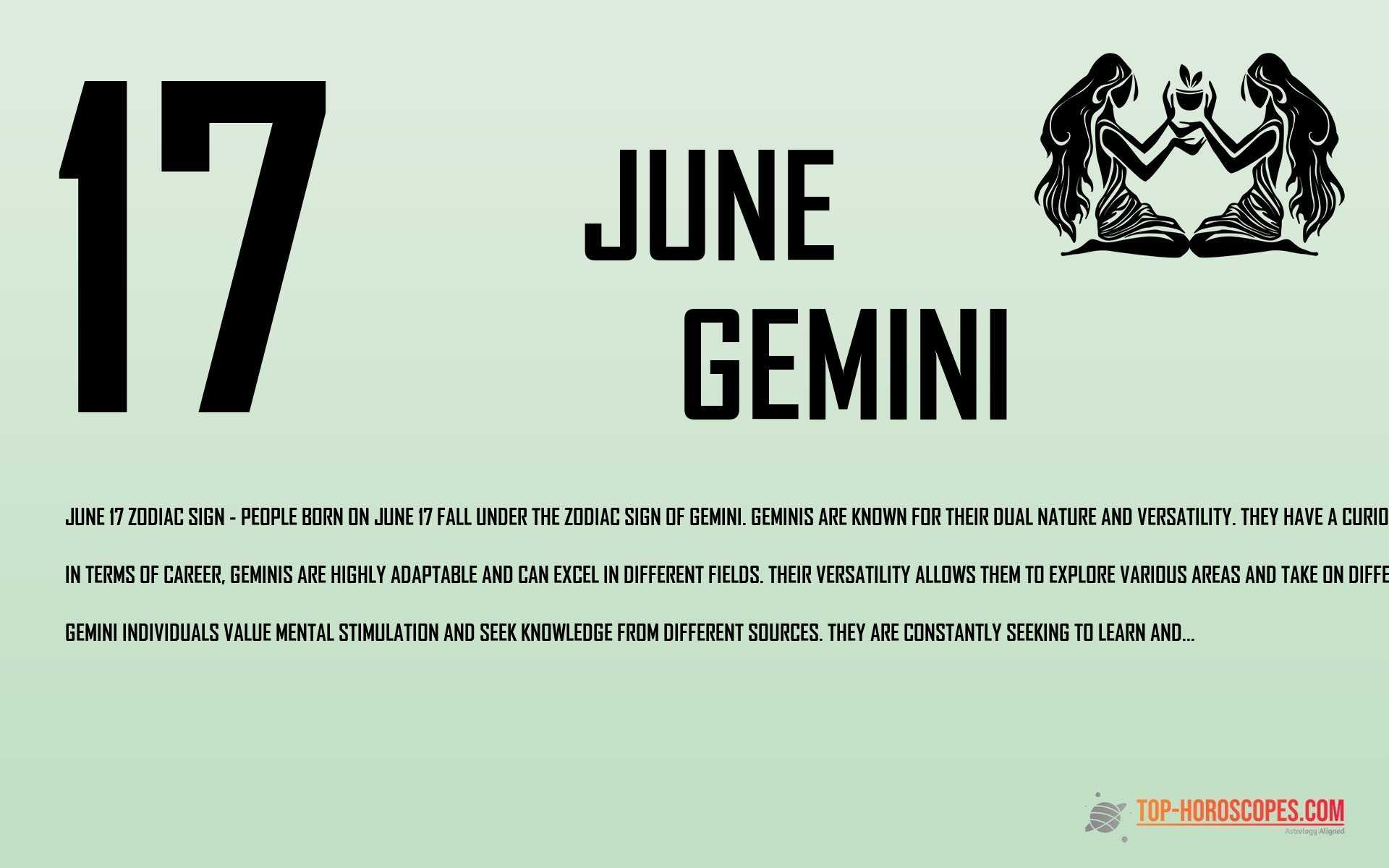 June 17 Zodiac Sign Gemini - Liberal