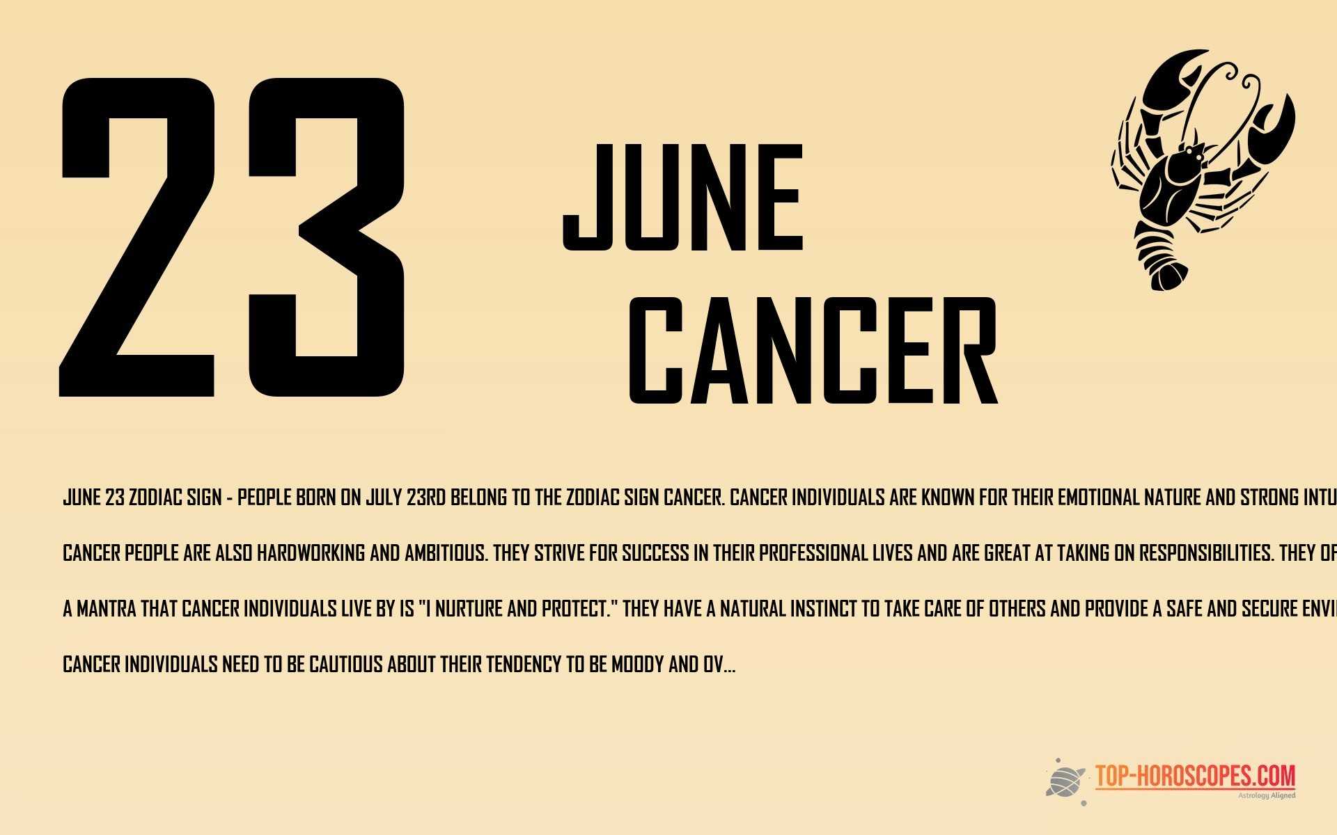 June 23 Zodiac Sign Cancer - Faithful