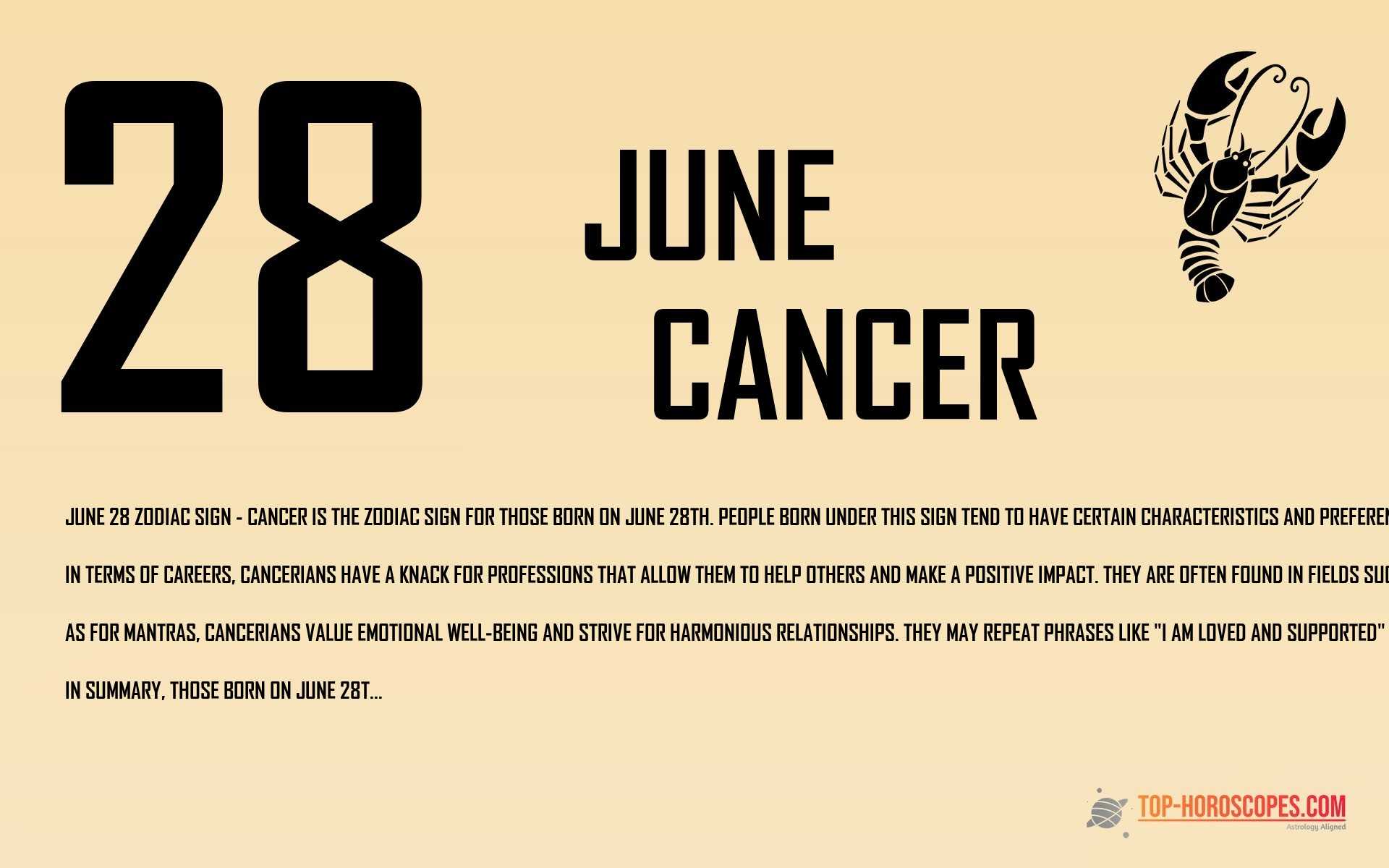 June 28 Zodiac Sign Cancer - Direct