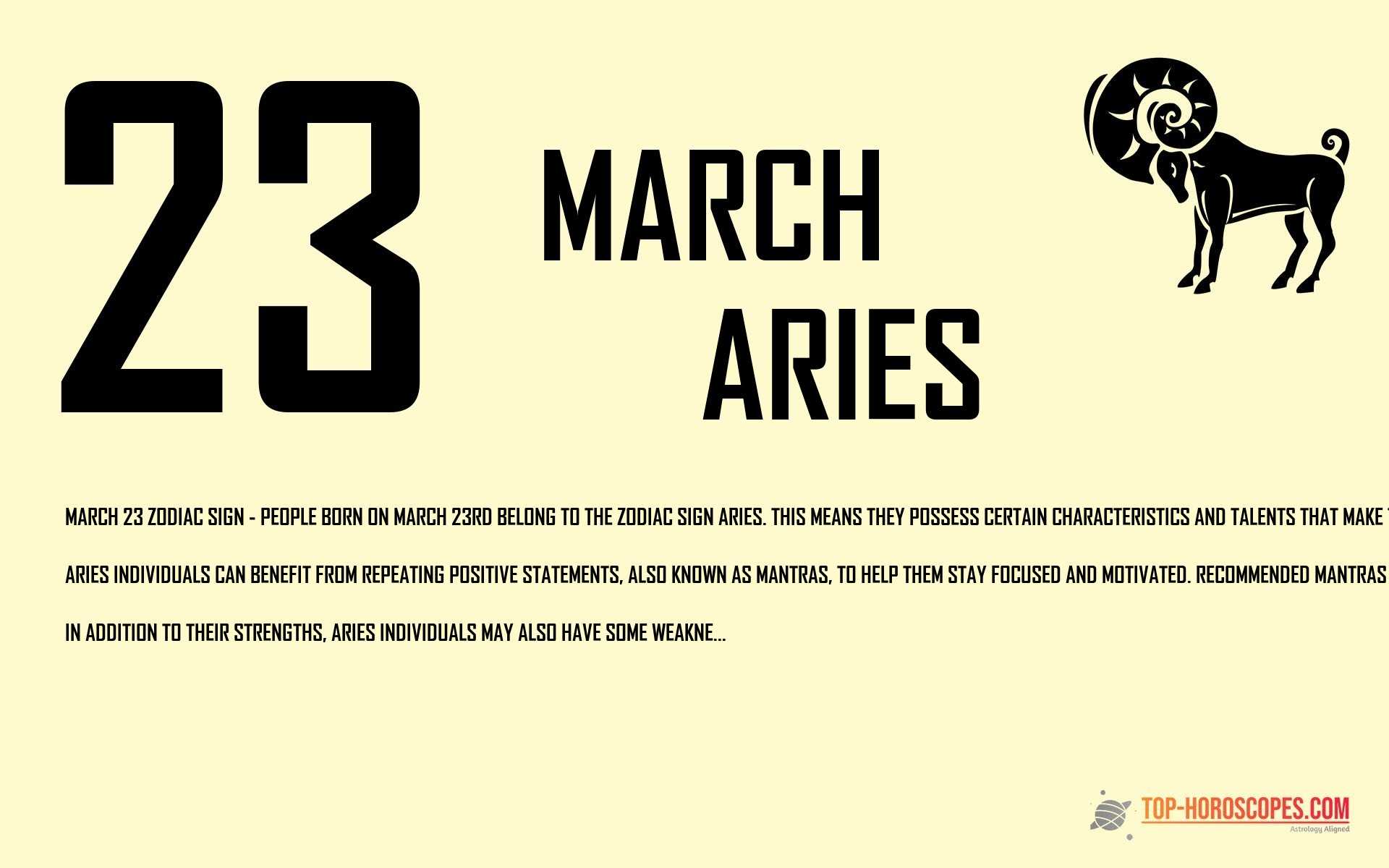 March 23 Zodiac Sign Aries - Benevolent