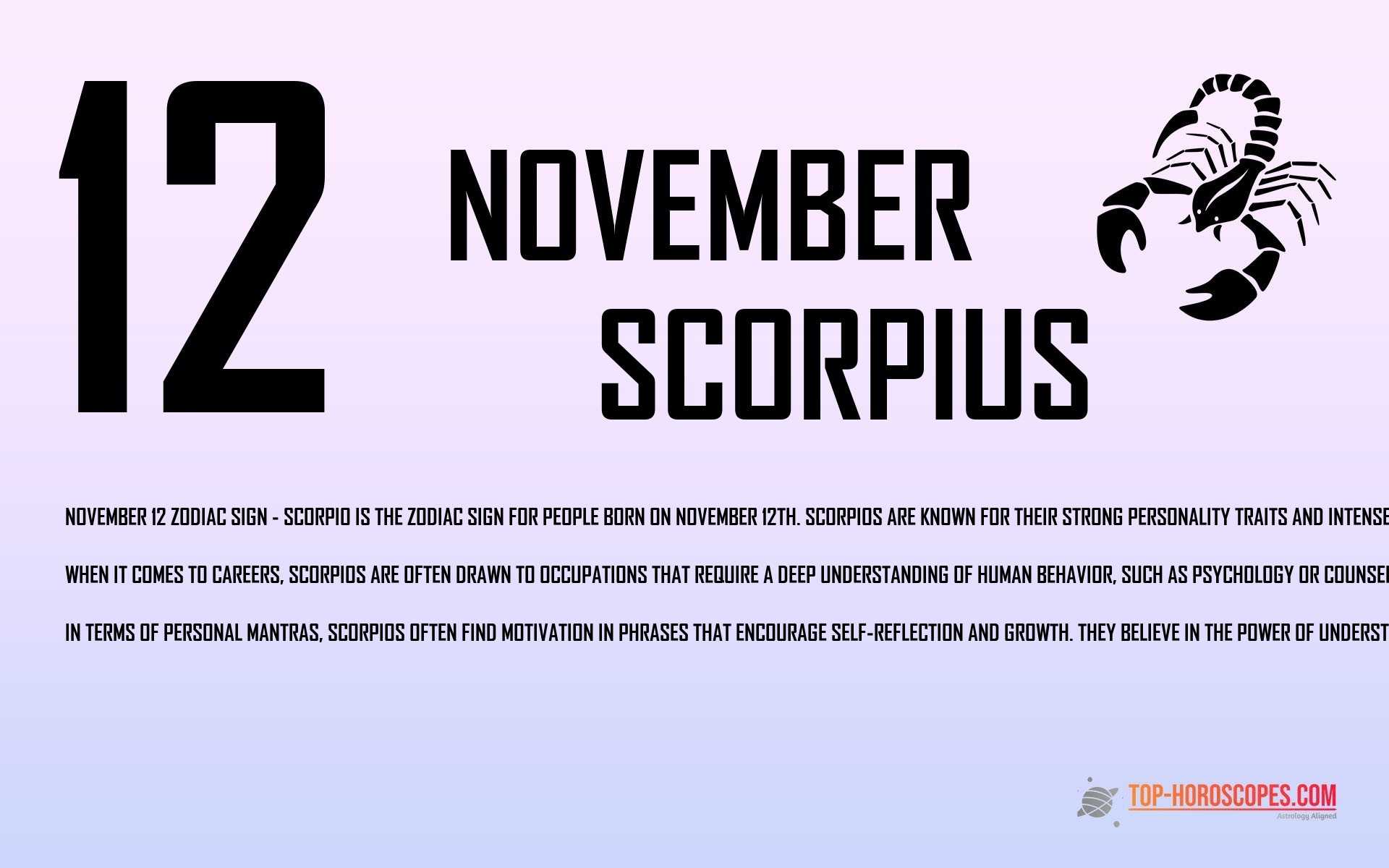 November 12 Zodiac Sign Scorpius - Cheerful