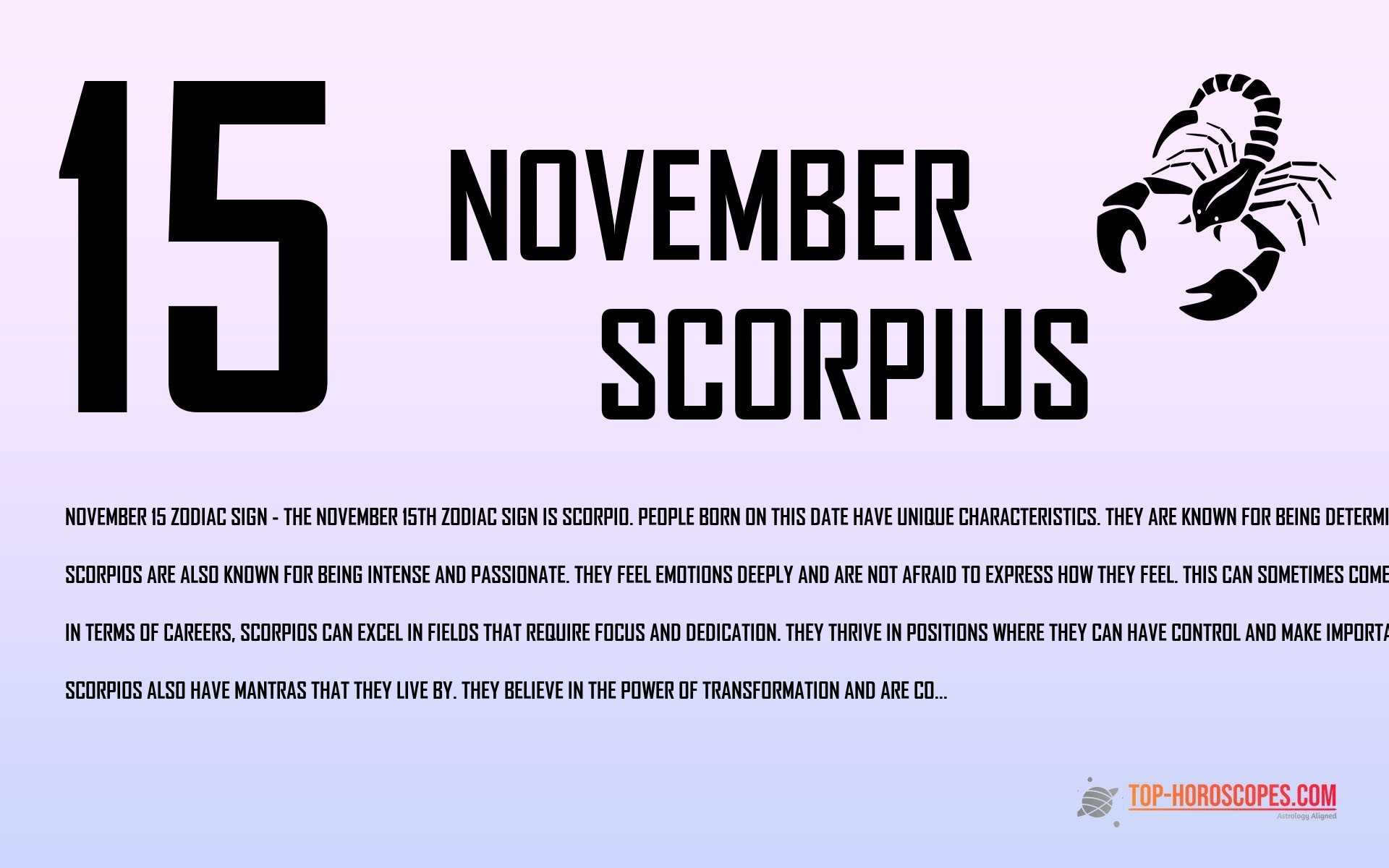 November 15 Zodiac Sign Scorpius - Nurturing