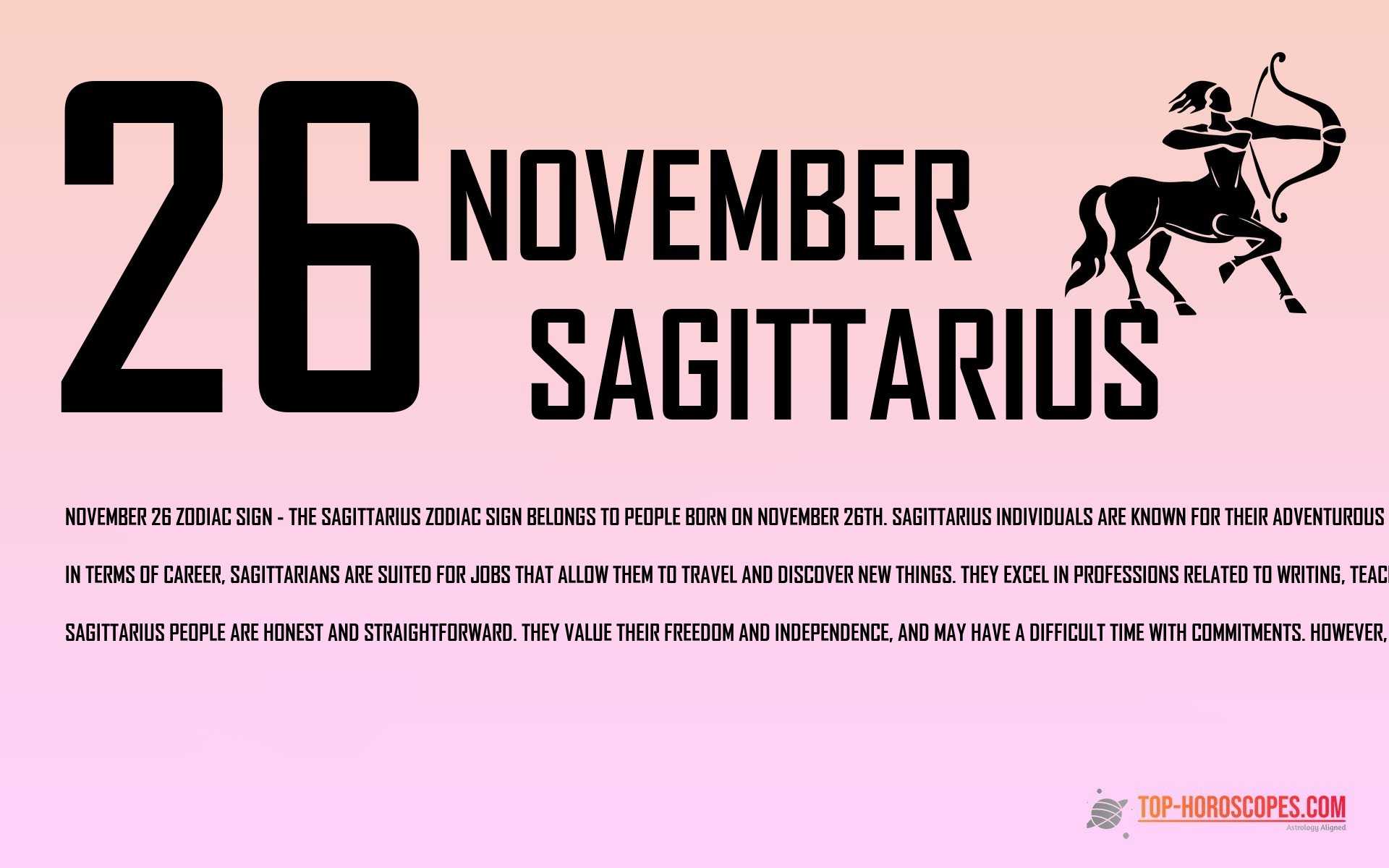 November 26 Zodiac Sign Sagittarius - Disciplined