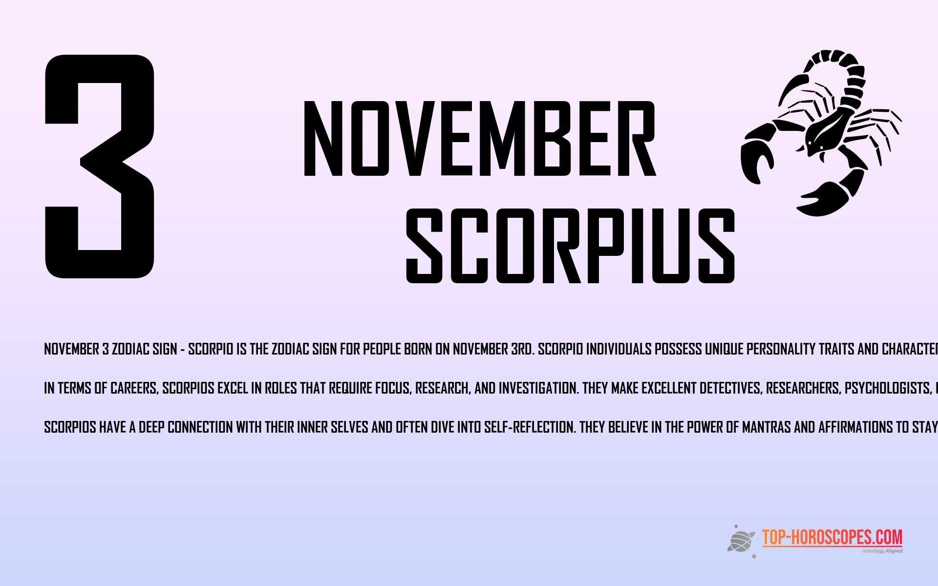 November 3 Zodiac Sign Scorpius - Imaginative