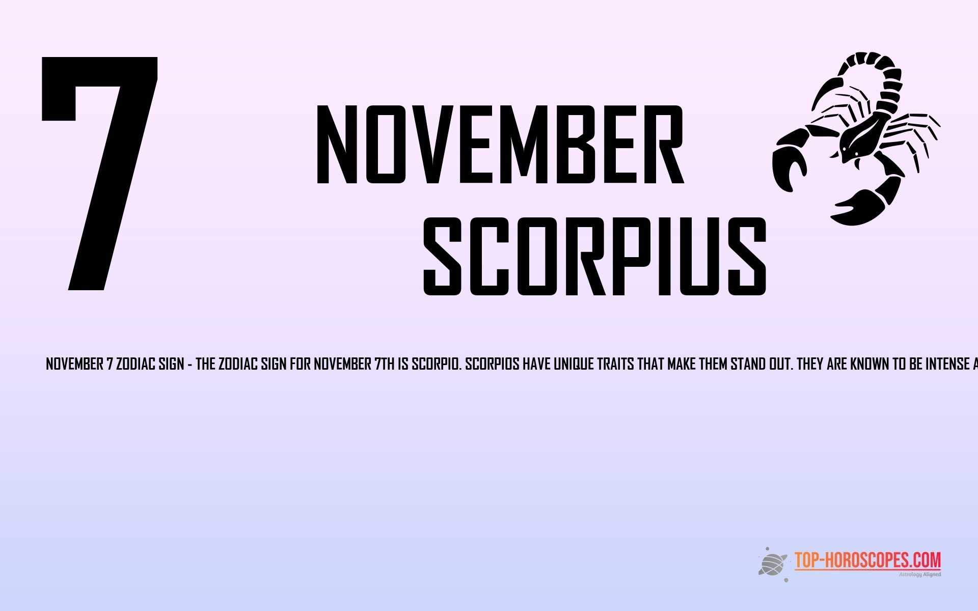 November 7 Zodiac Sign Scorpius - Caring