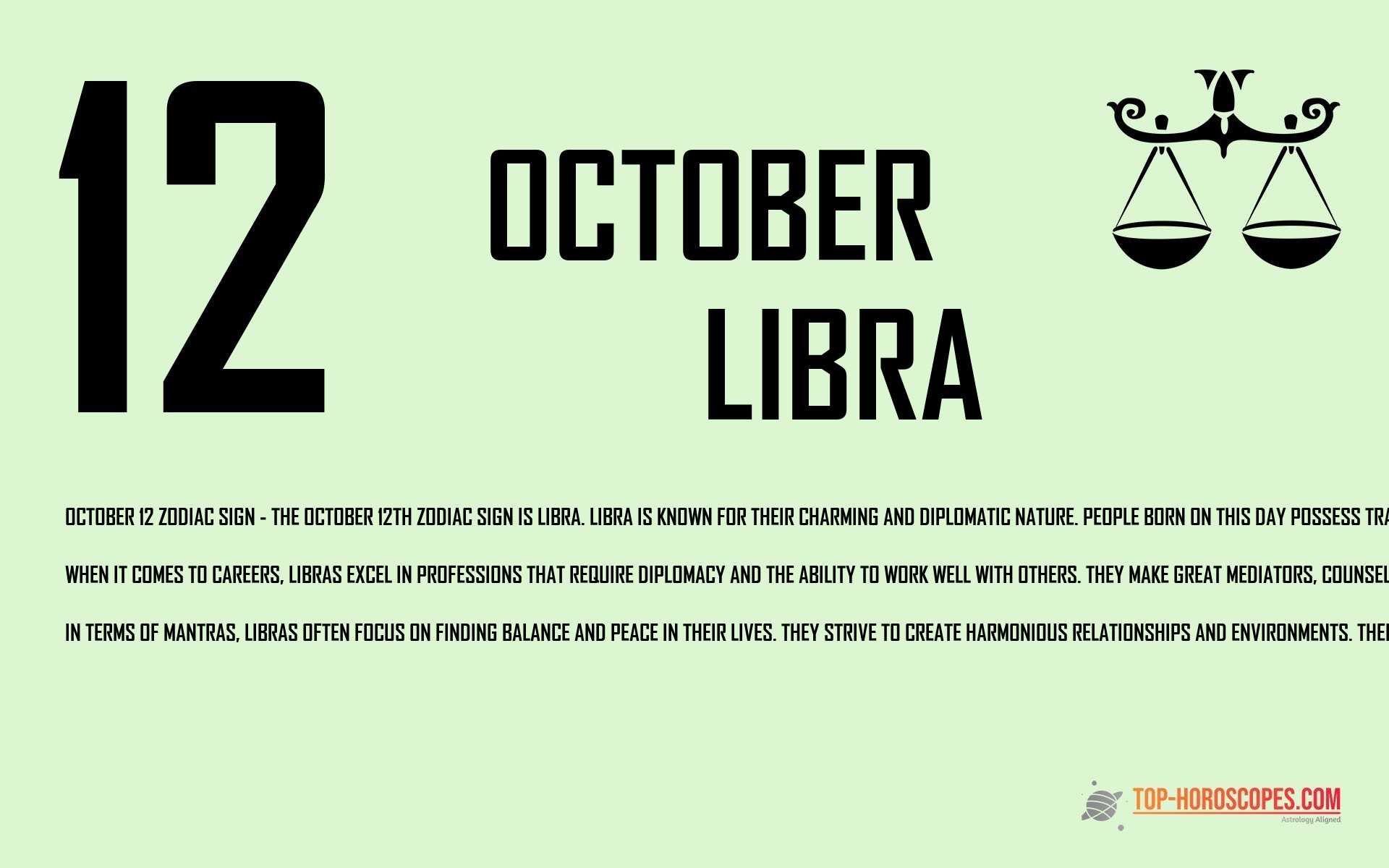 October 12 Zodiac Sign Libra - Graceful