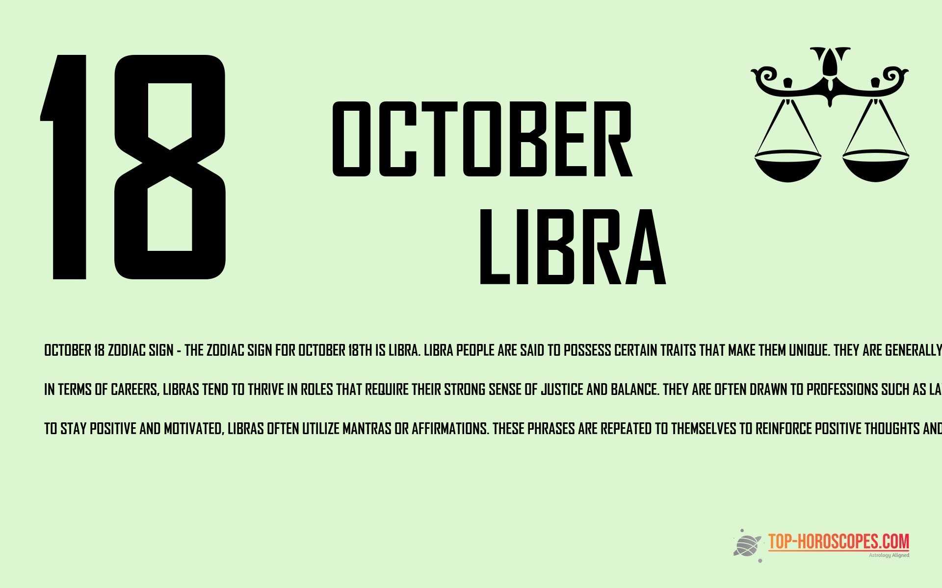 October 18 Zodiac Sign Libra - Vibrant