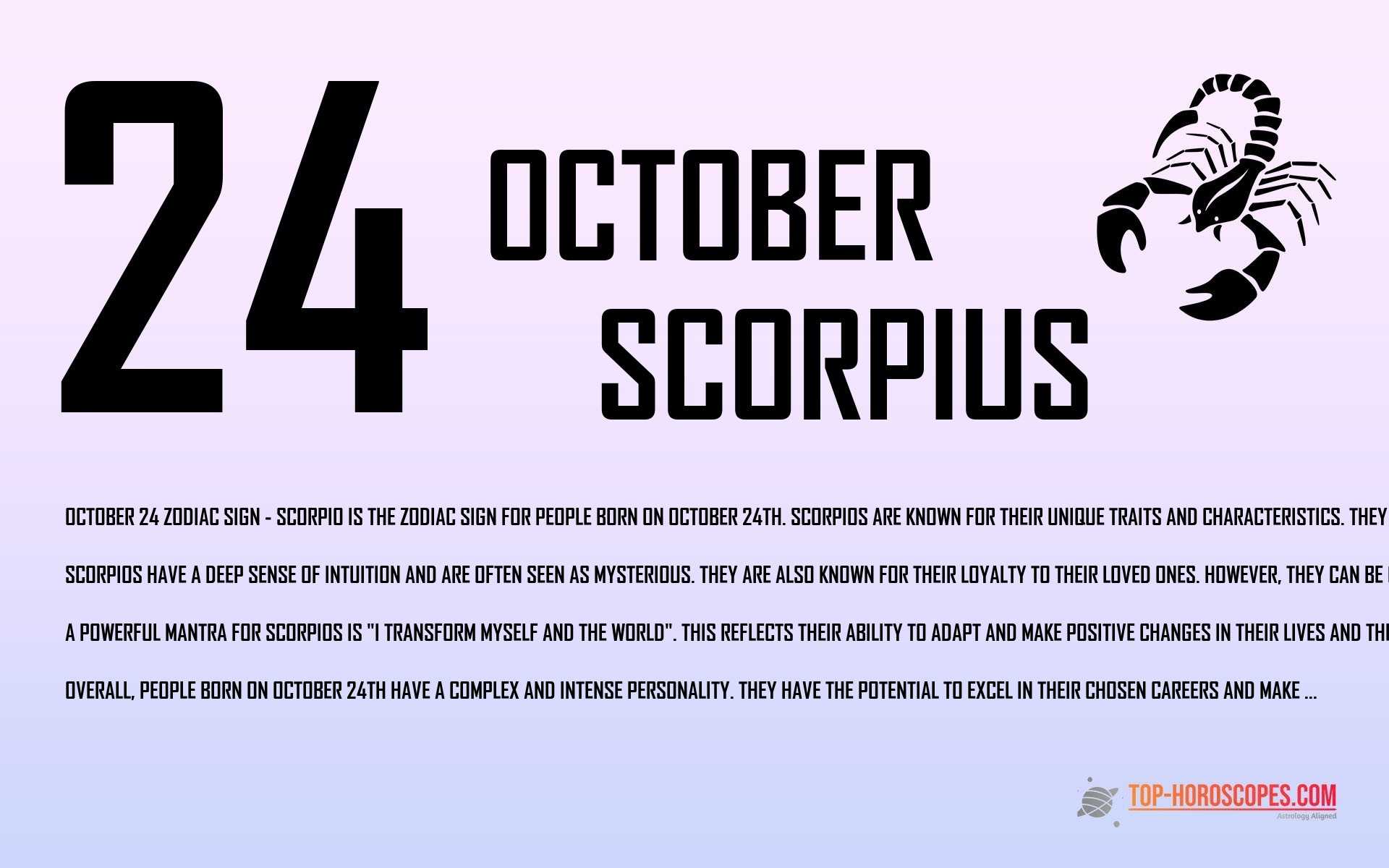 October 24 Zodiac Sign Scorpius - Bold