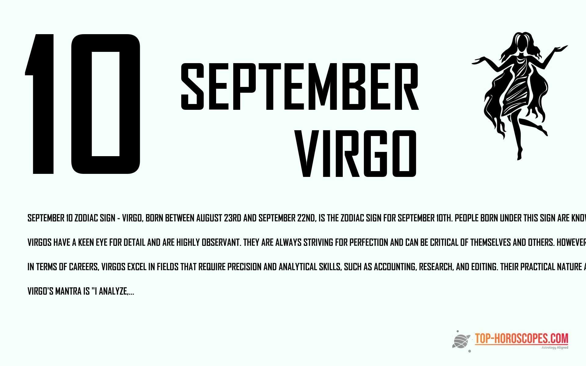 September 10 Zodiac Sign Virgo - Instinctive