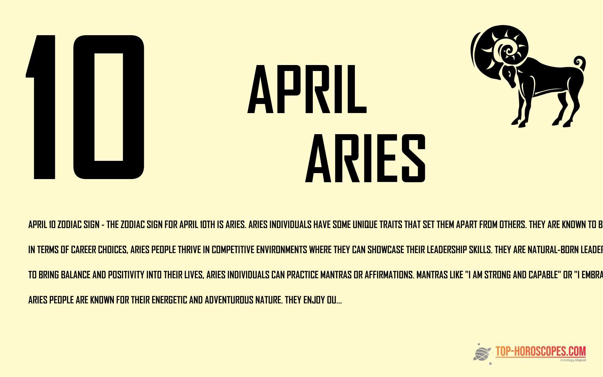 April 10 Zodiac Sign Aries - Cheerful