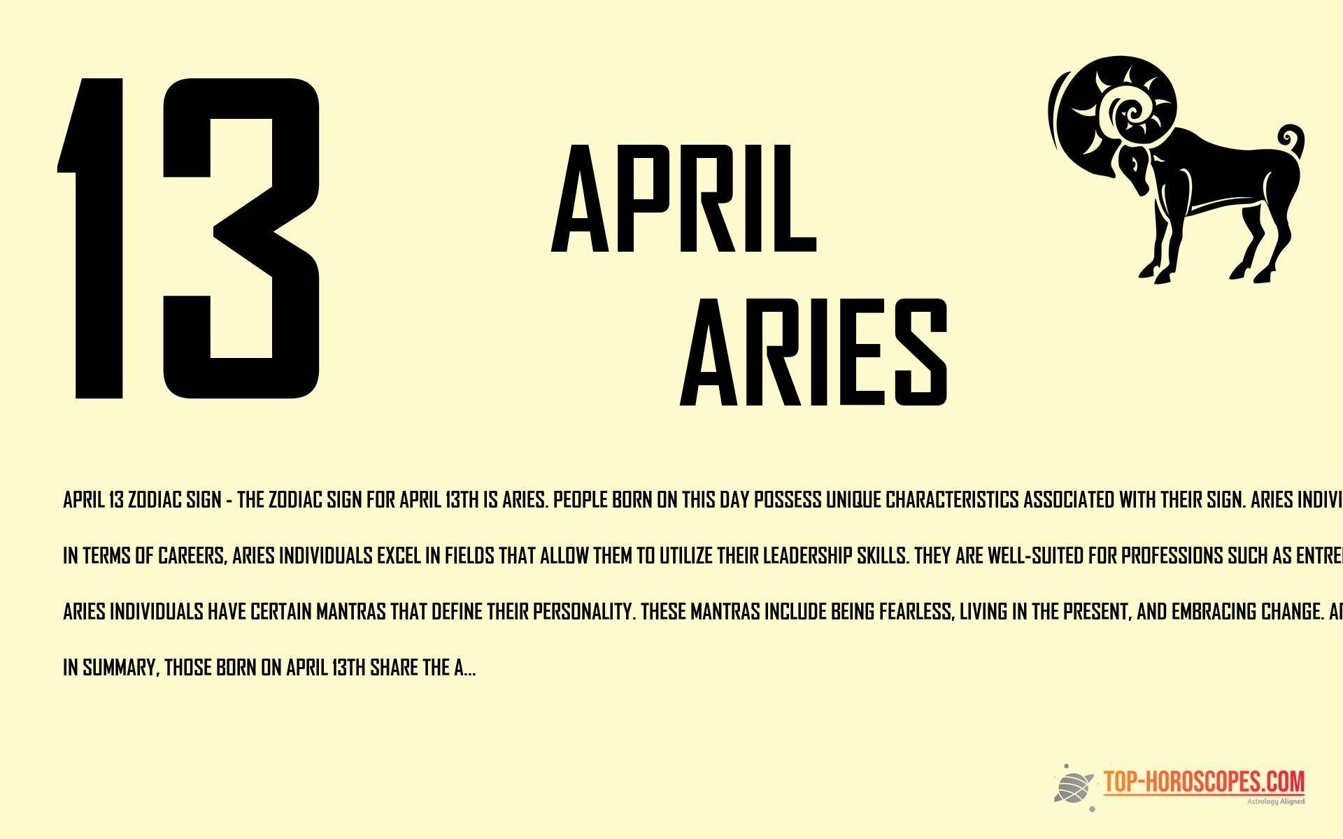 April 13 Zodiac Sign Aries - Lucky