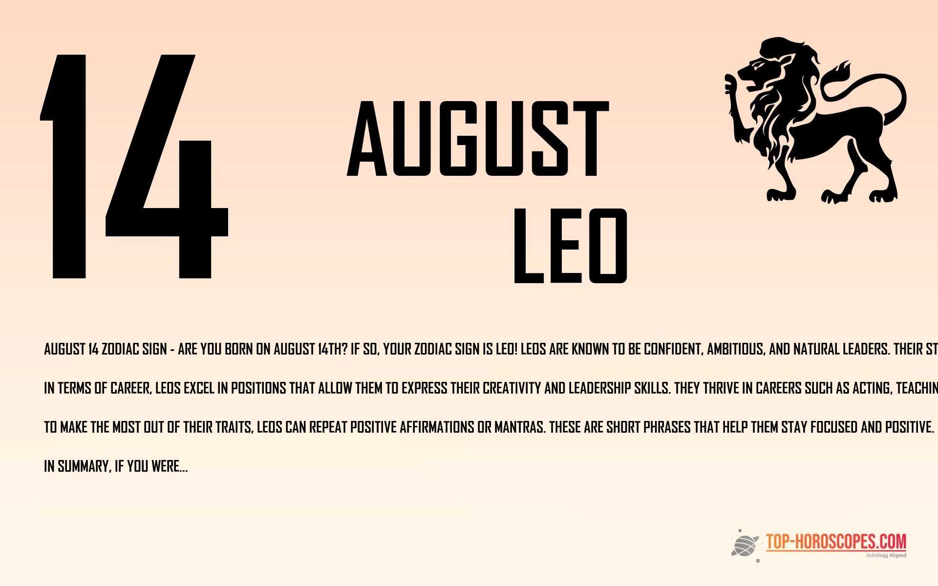 August 14 Zodiac Sign Leo - Irresistible