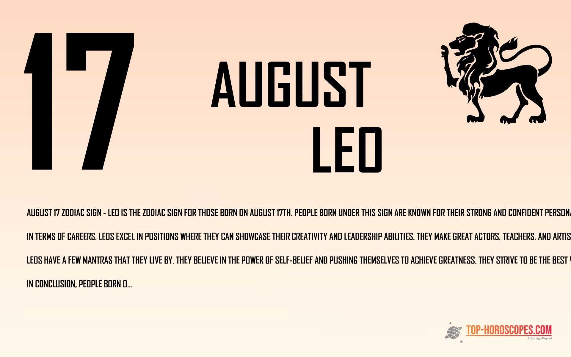 August 17 Zodiac Sign Leo - Intelligent