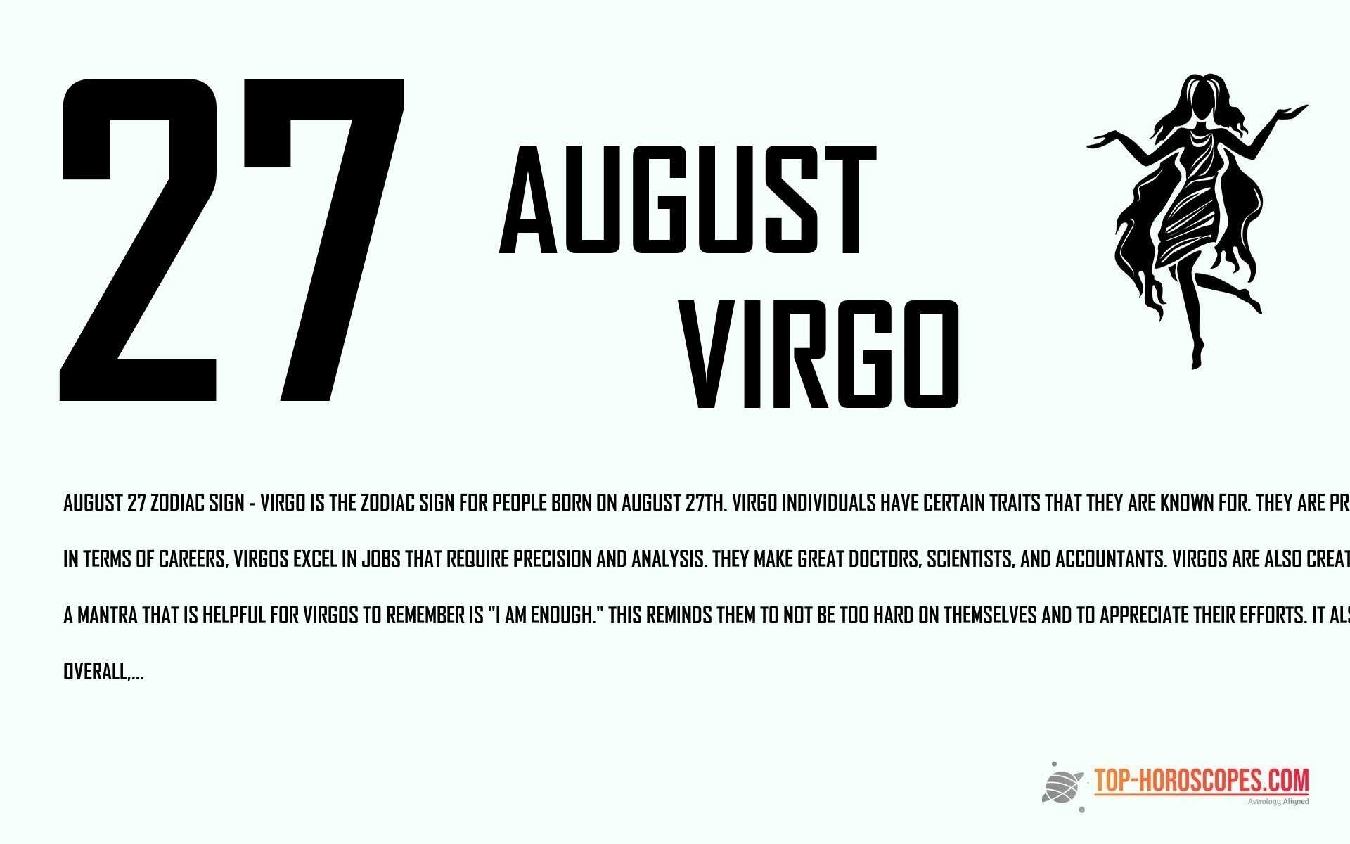 August 27 Zodiac Sign Virgo - Nurturing