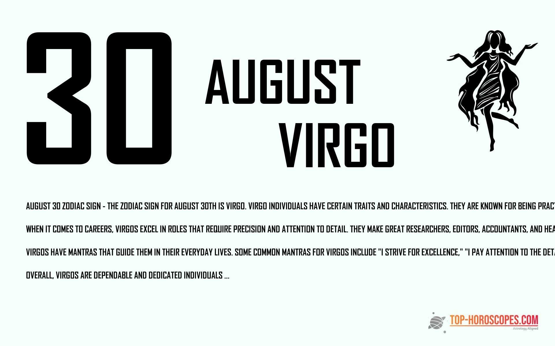 August 30 Zodiac Sign Virgo - Disciplined