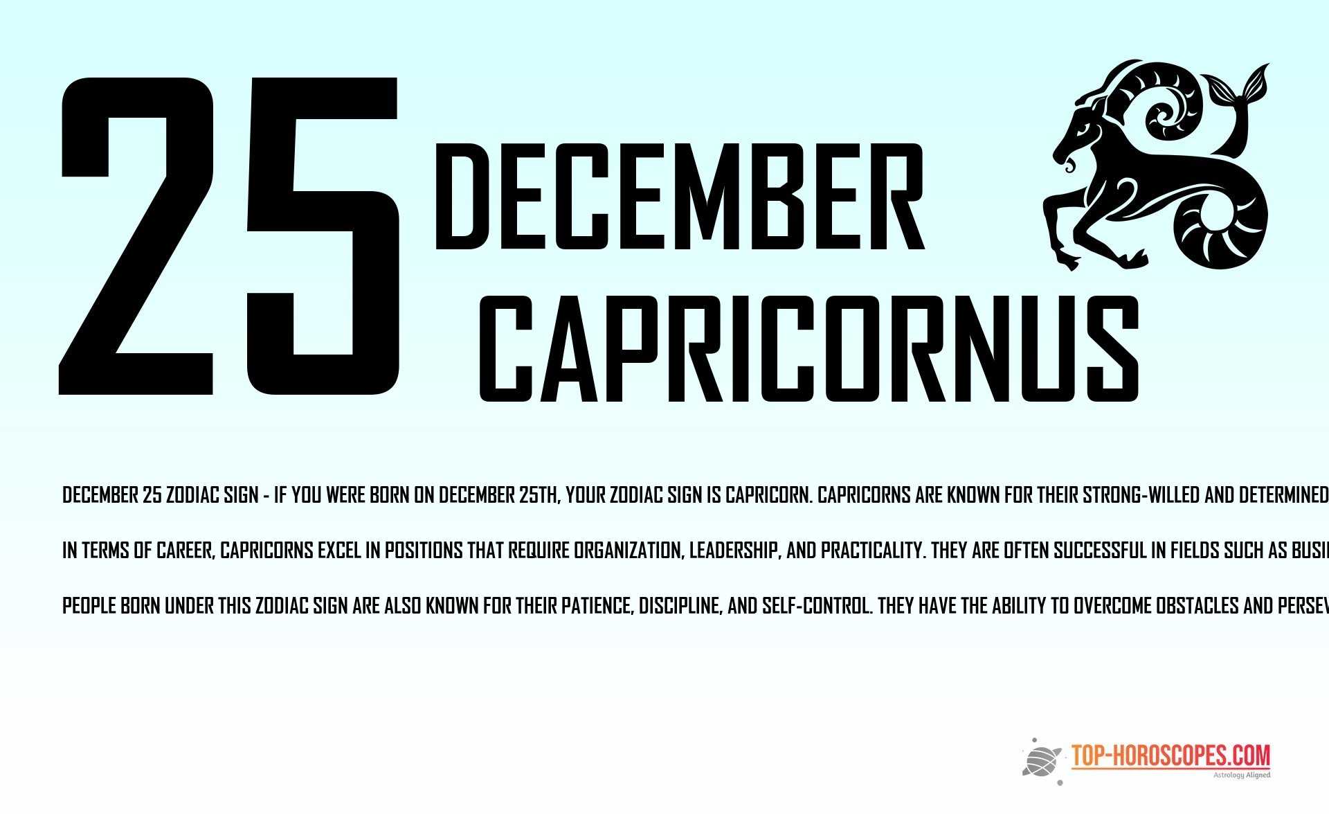 December 25 Zodiac Sign Capricornus - Collected