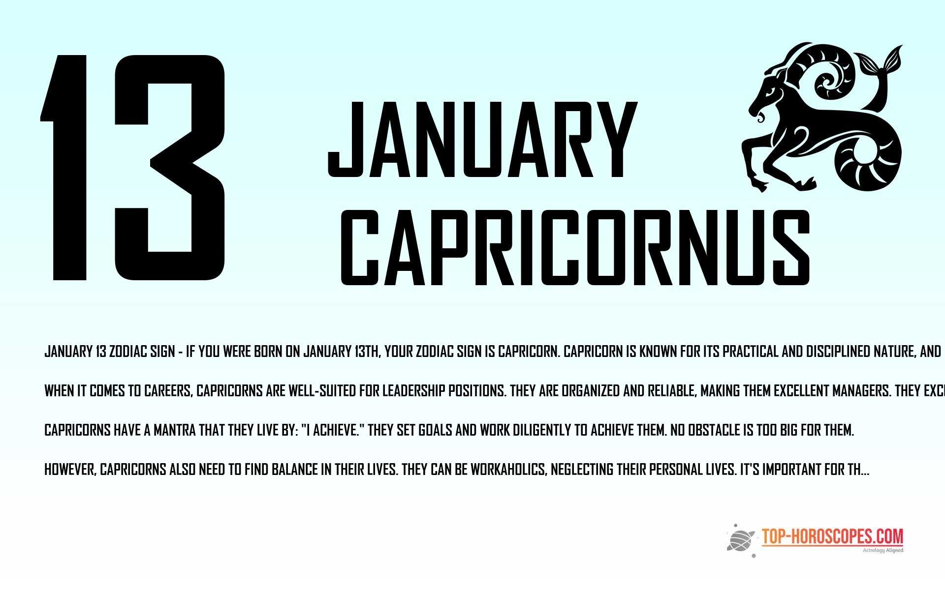 January 13 Zodiac Sign Capricornus - Intuitive