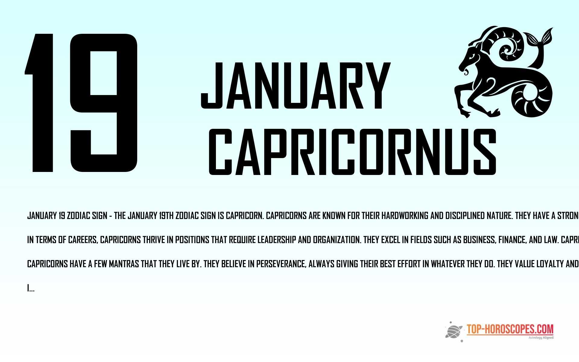 January 19 Zodiac Sign Capricornus - Intelligent