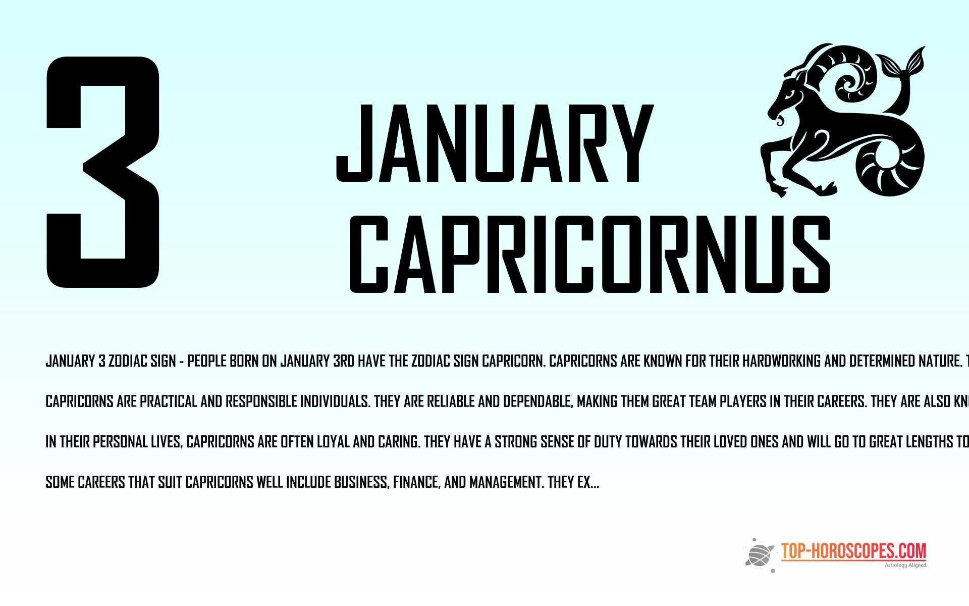 January 3 Zodiac Sign Capricornus - Resourceful