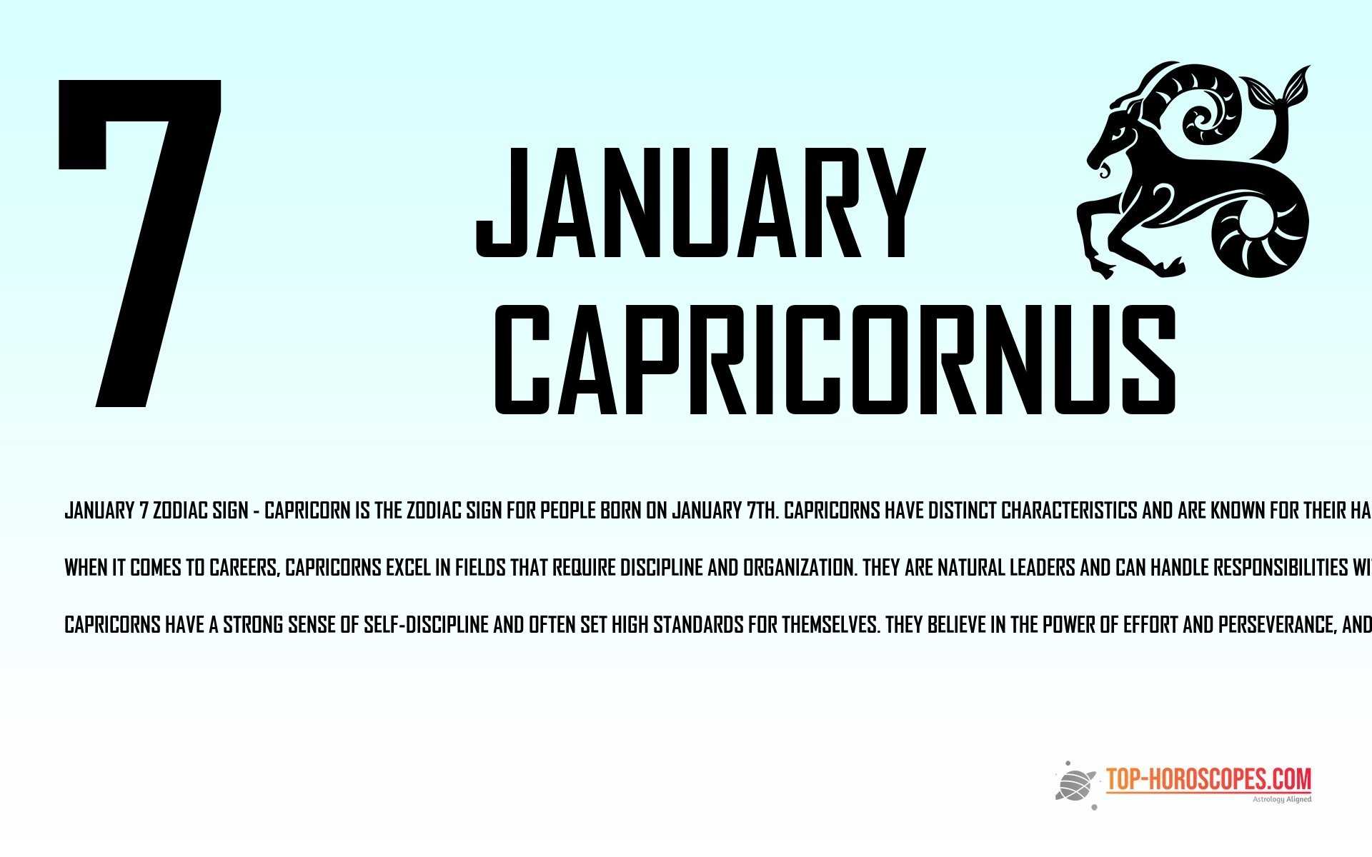 January 7 Zodiac Sign Capricornus - Optimistic