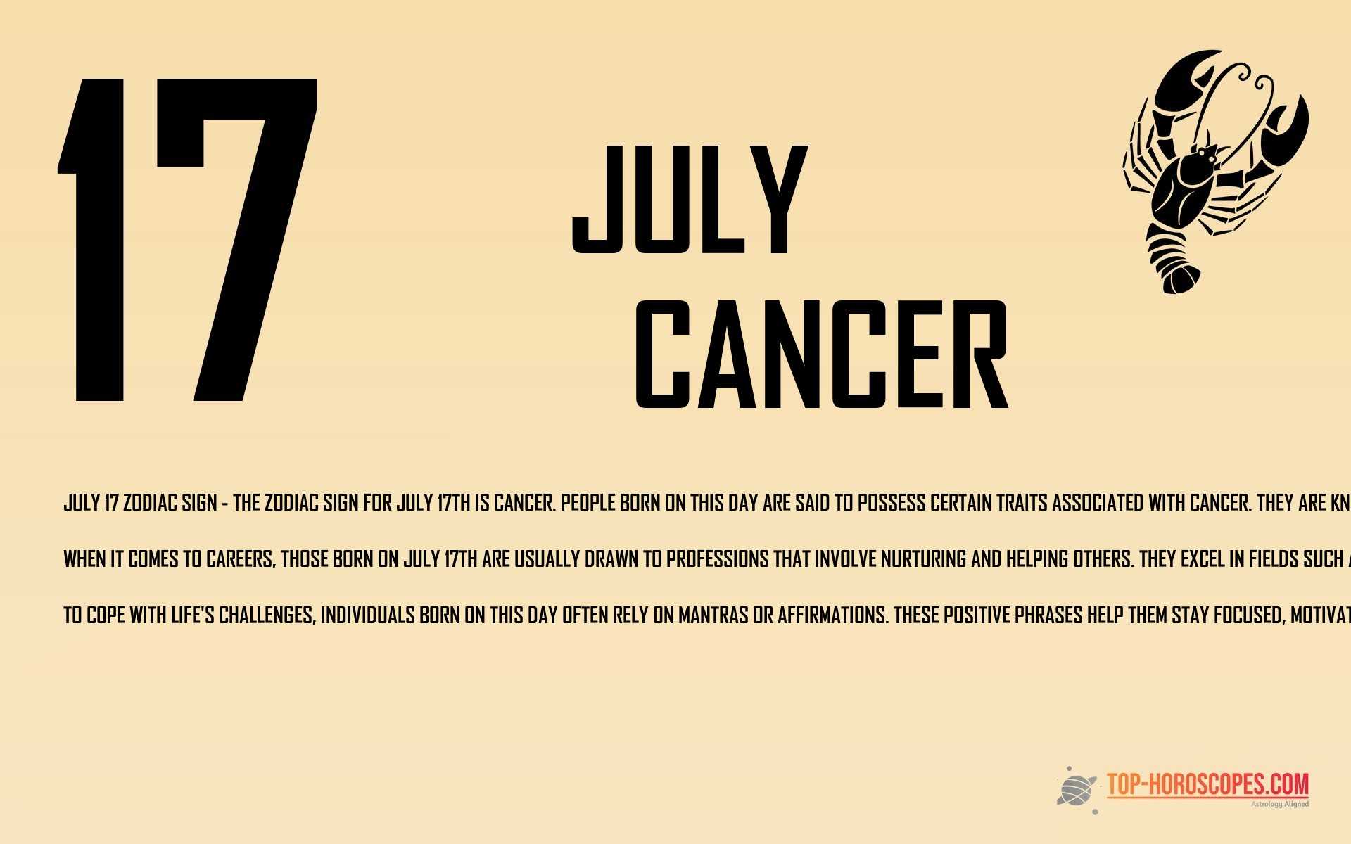 July 17 Zodiac Sign Cancer - Conventional