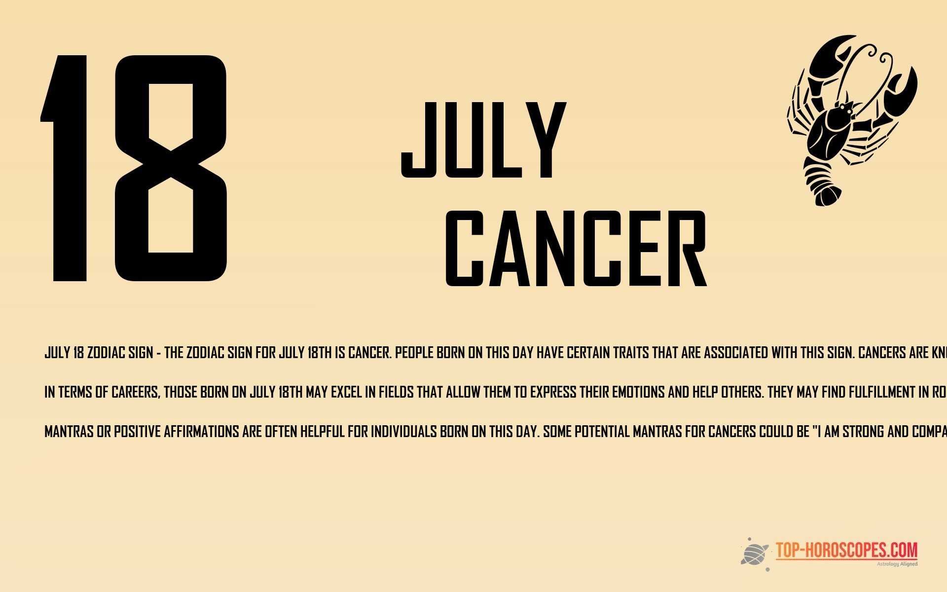 July 18 Zodiac Sign Cancer - Cheerful