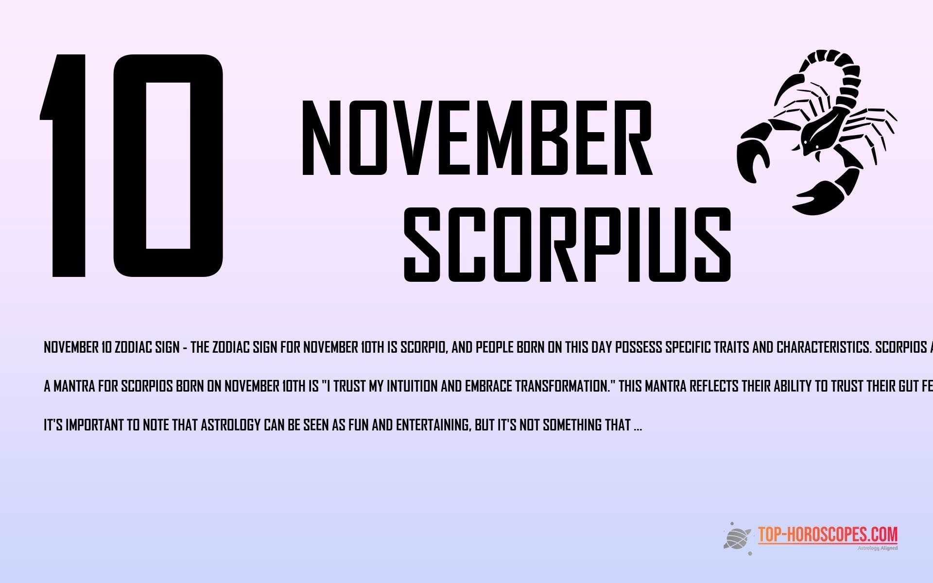 November 10 Zodiac Sign Scorpius - Ingenious