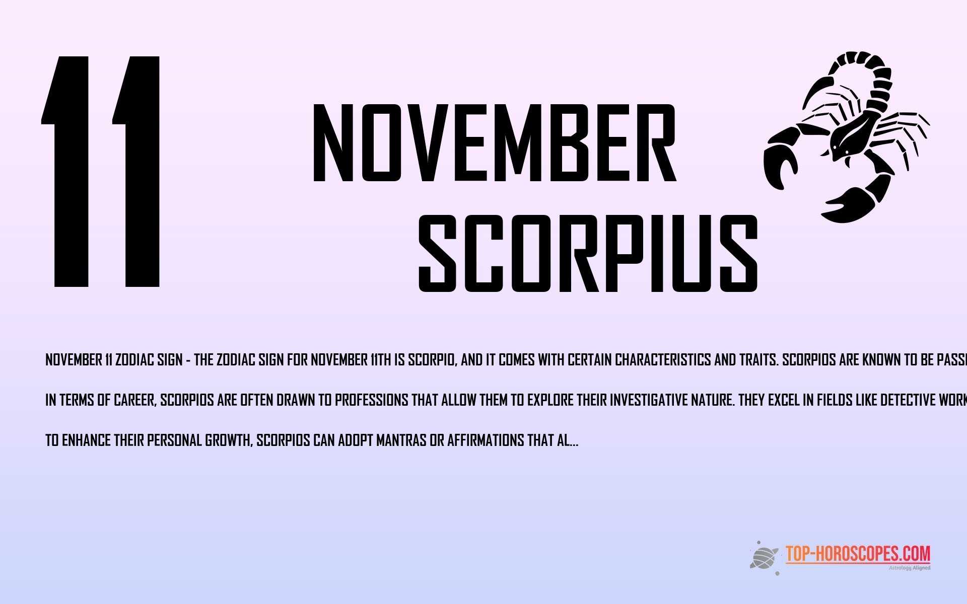November 11 Zodiac Sign Scorpius - Expressive