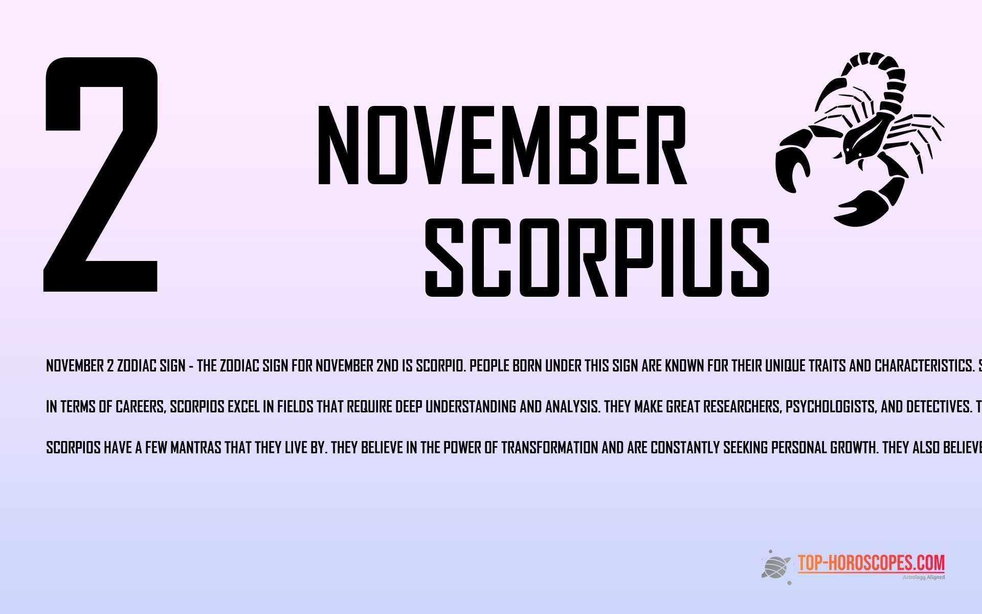 November 2 Zodiac Sign Scorpius - Flexible