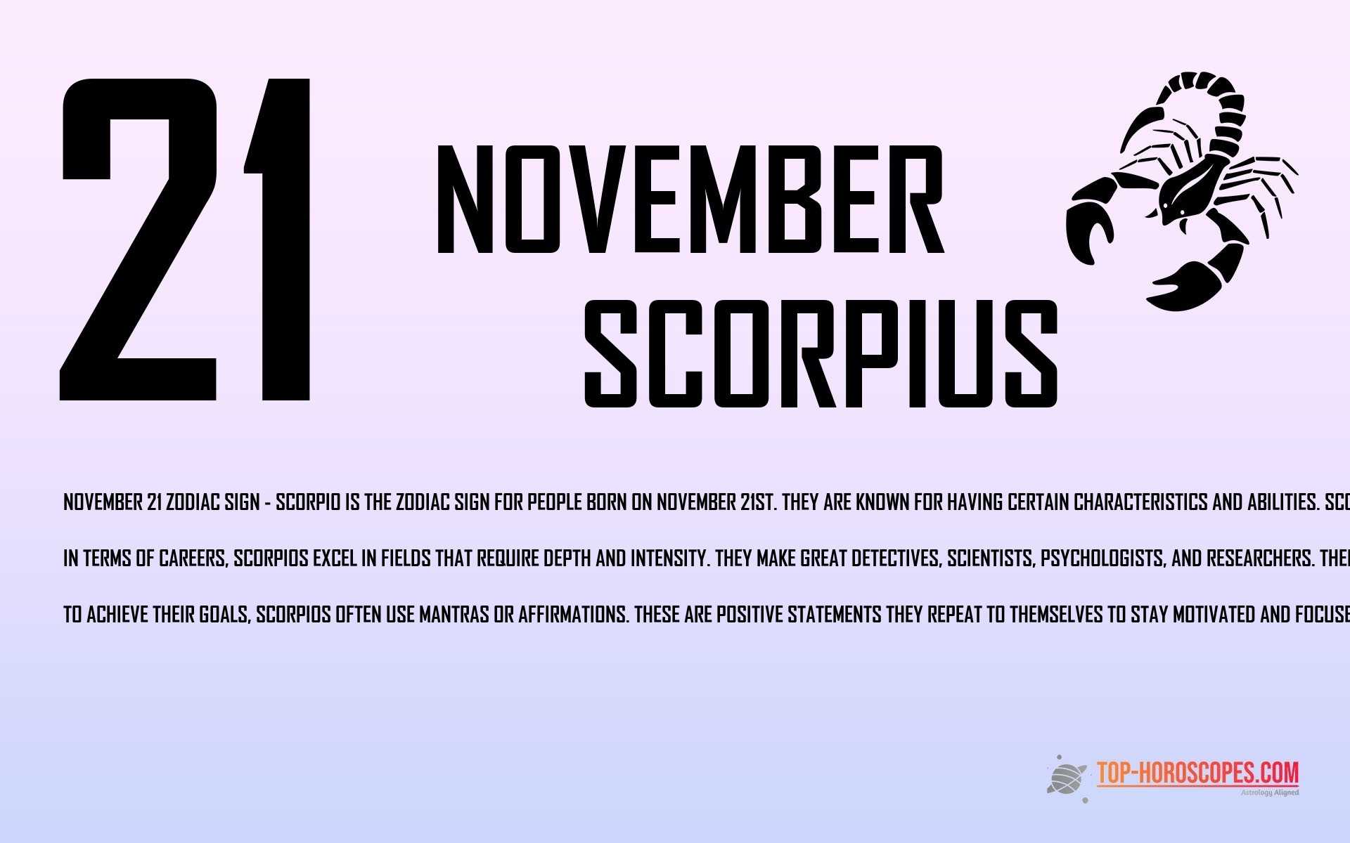 November 21 Zodiac Sign Scorpius - Sociable
