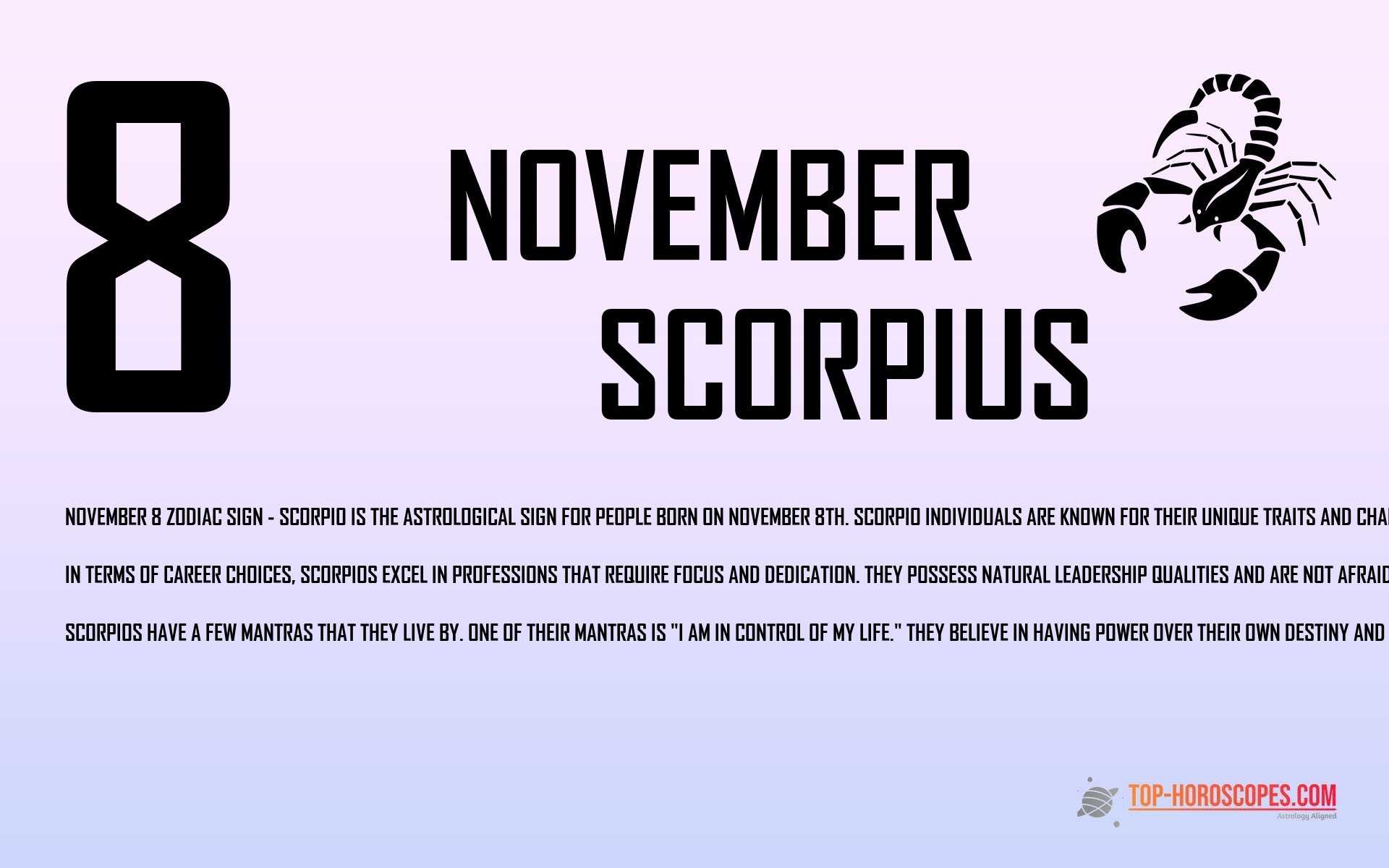 November 8 Zodiac Sign Scorpius - Appreciative
