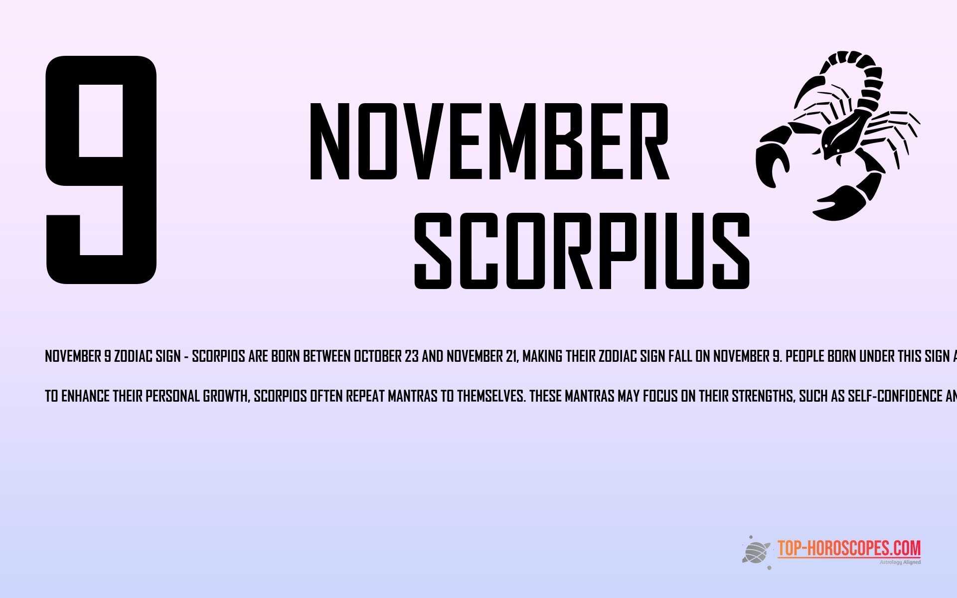 November 9 Zodiac Sign Scorpius - Charming