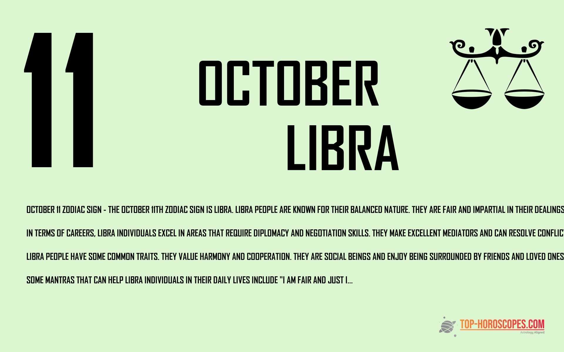 October 11 Zodiac Sign Libra - Positive