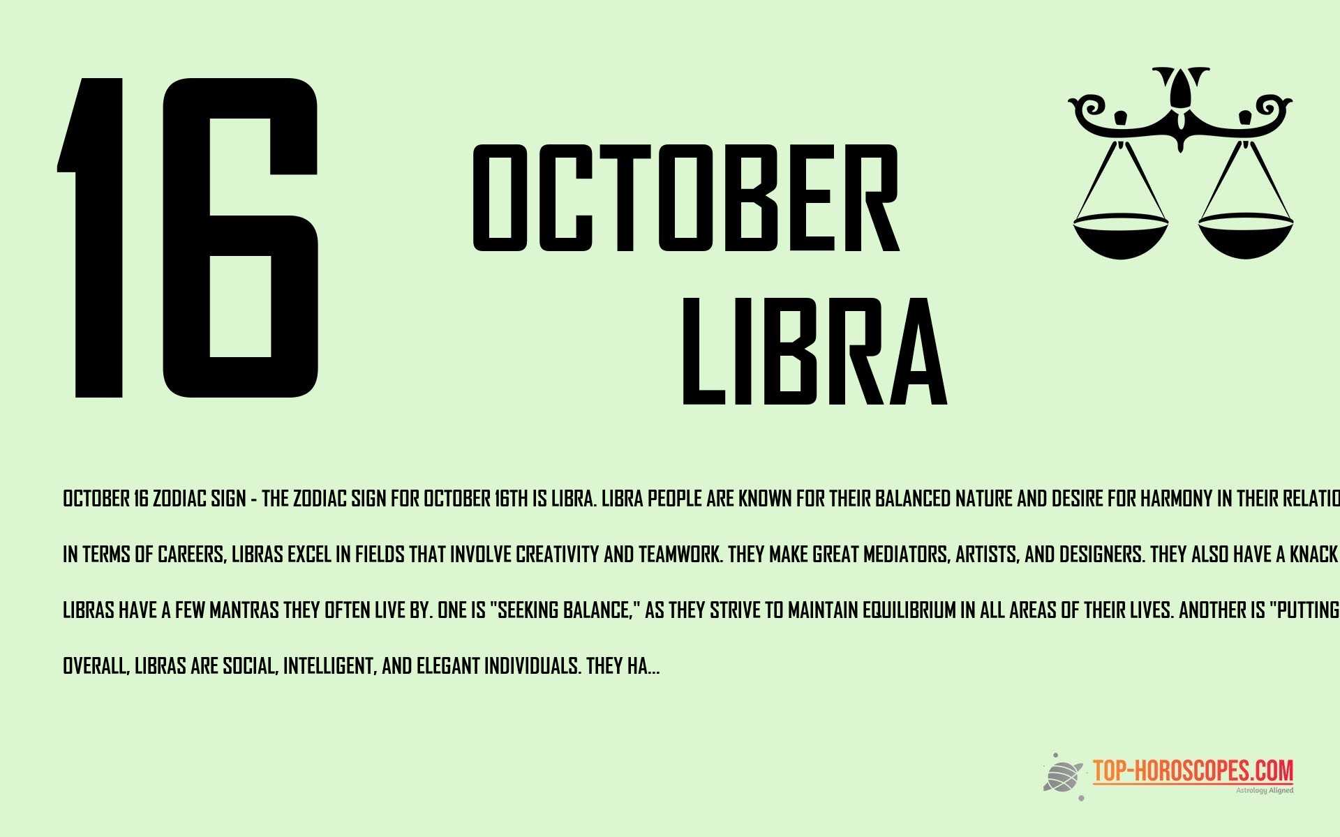 October 16 Zodiac Sign Libra - Realistic