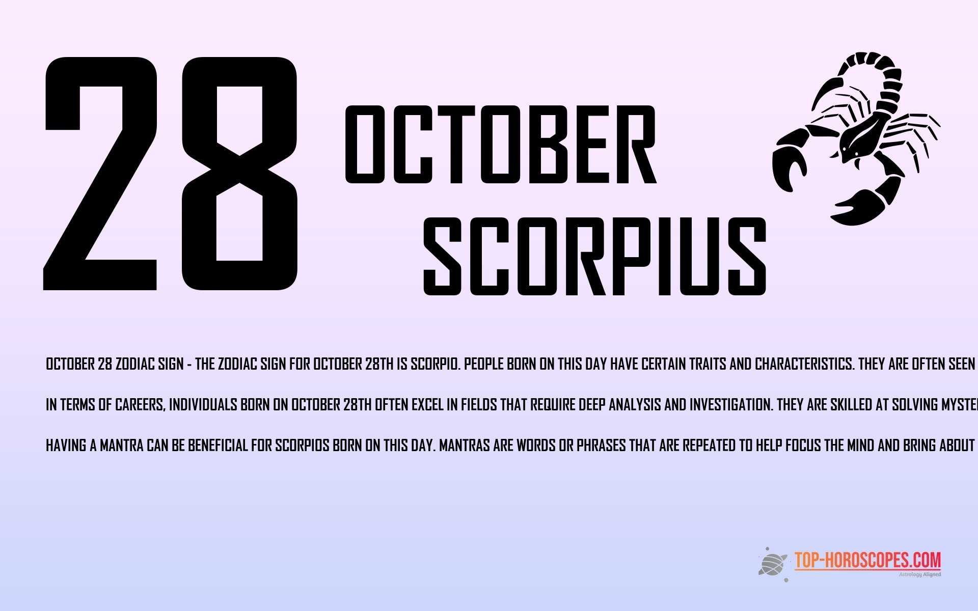 October 28 Zodiac Sign Scorpius - Logical